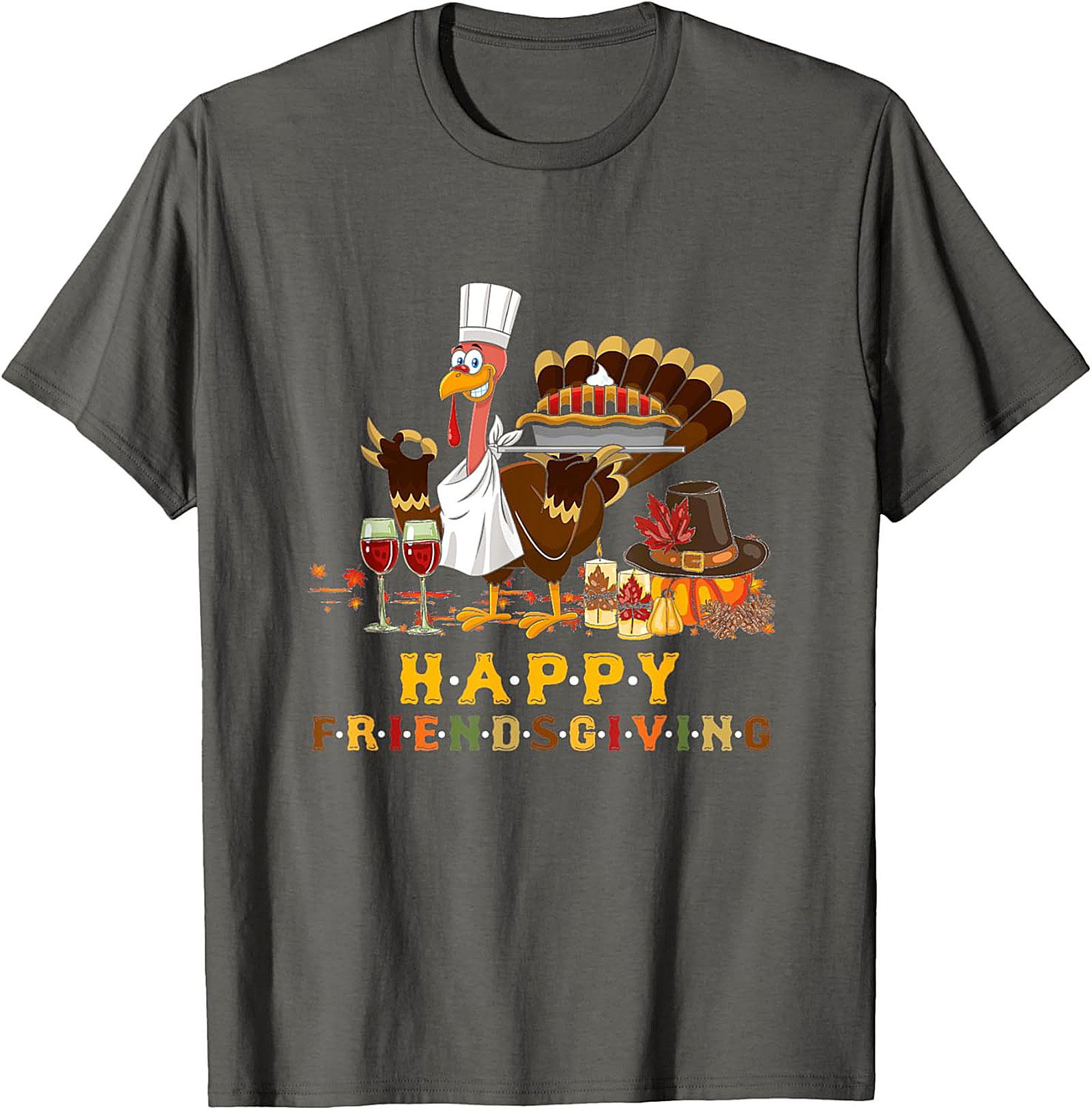 Happy Friendsgiving Crewneck Sweatshirt Chef Turkey