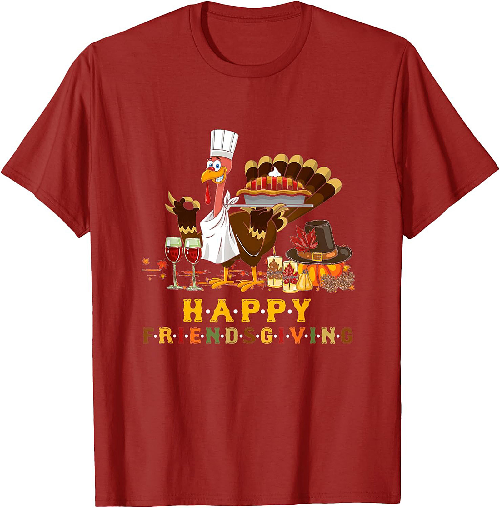 Happy Friendsgiving Crewneck Sweatshirt Chef Turkey