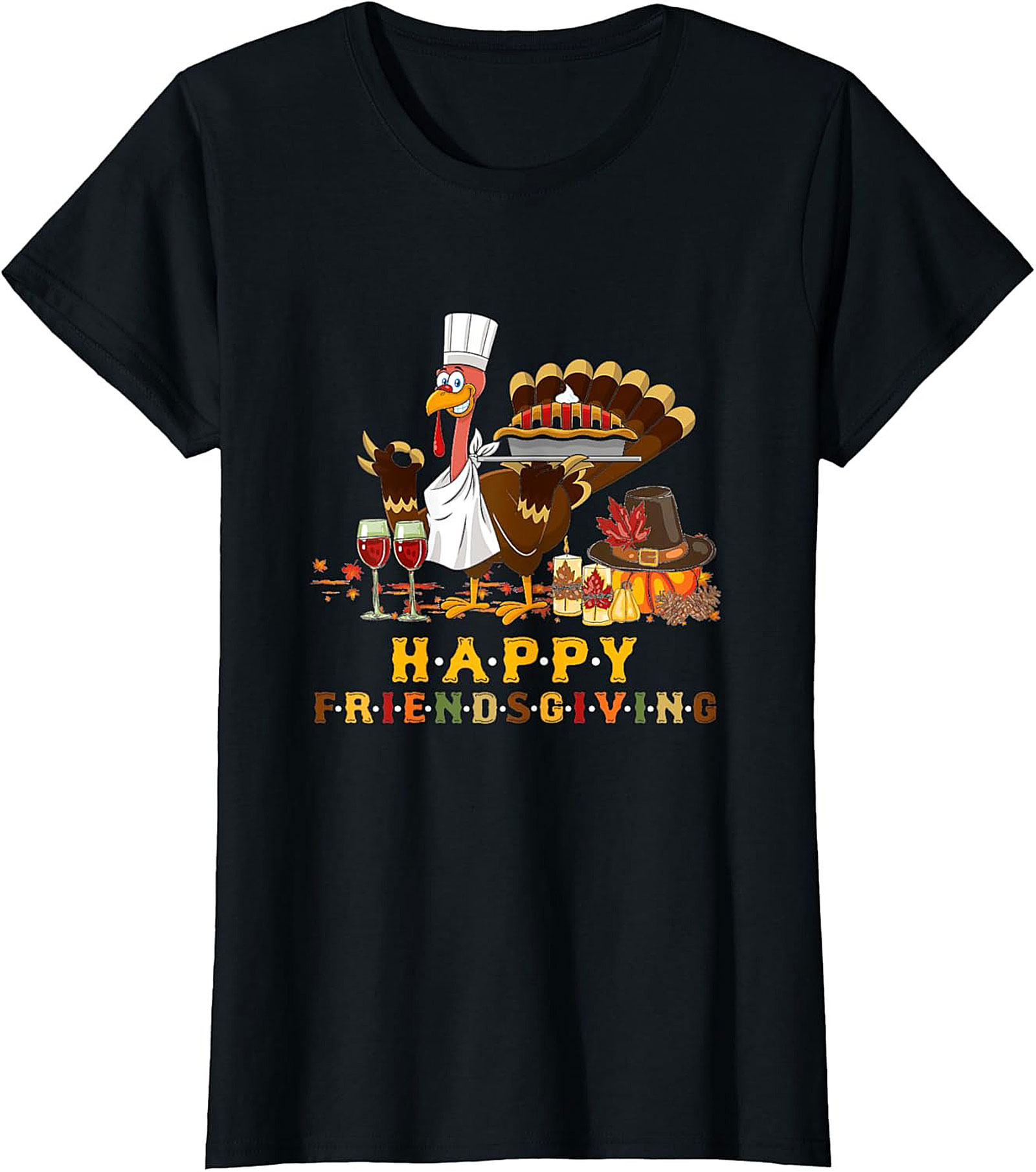 Happy Friendsgiving Crewneck Sweatshirt Chef Turkey