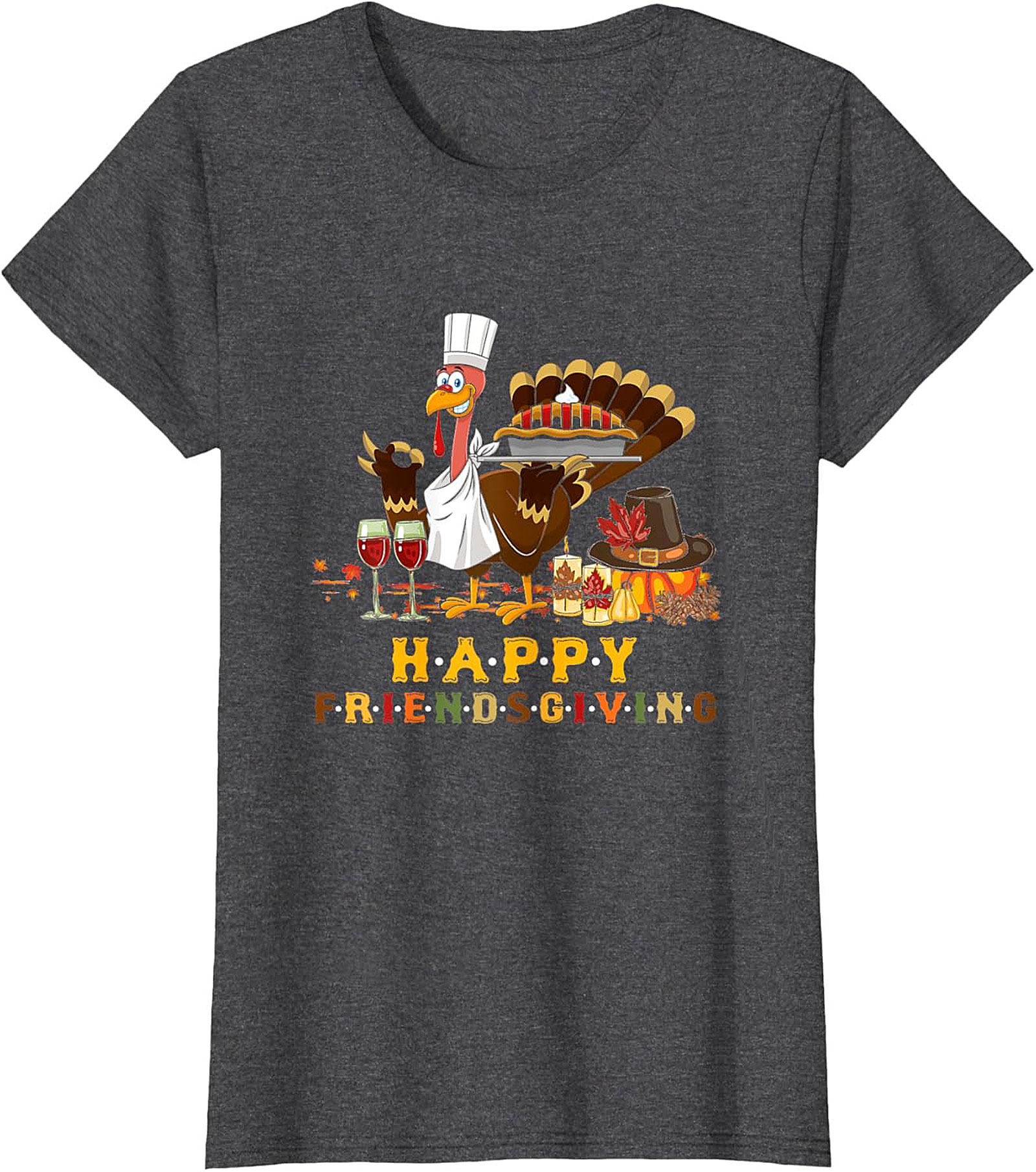 Happy Friendsgiving Crewneck Sweatshirt Chef Turkey