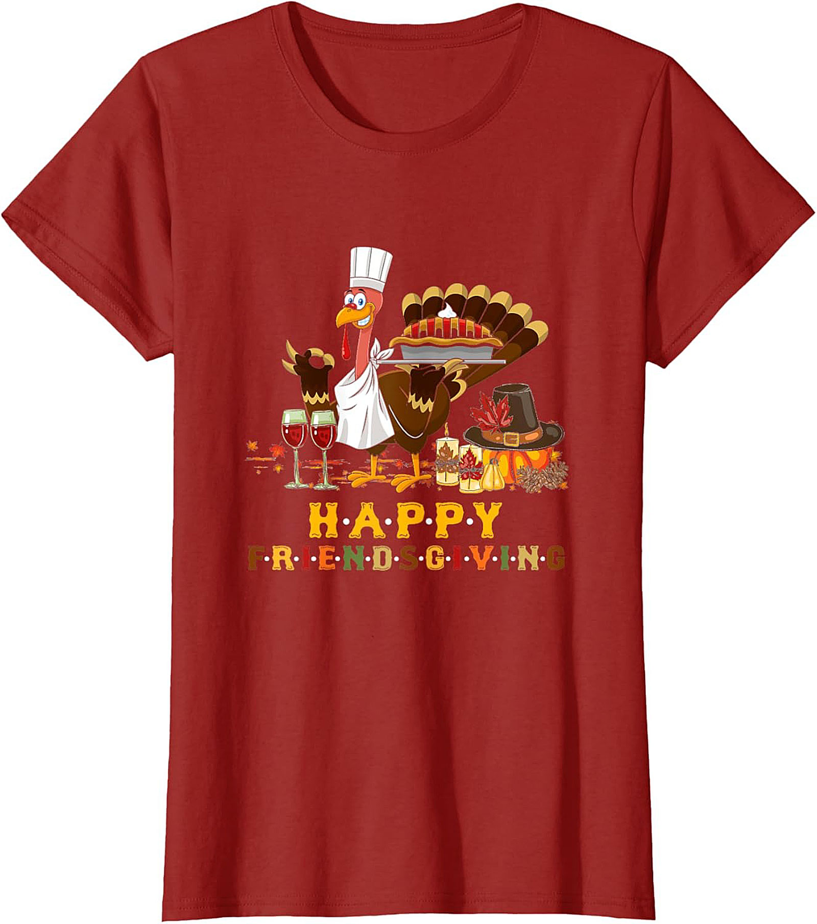 Happy Friendsgiving Crewneck Sweatshirt Chef Turkey