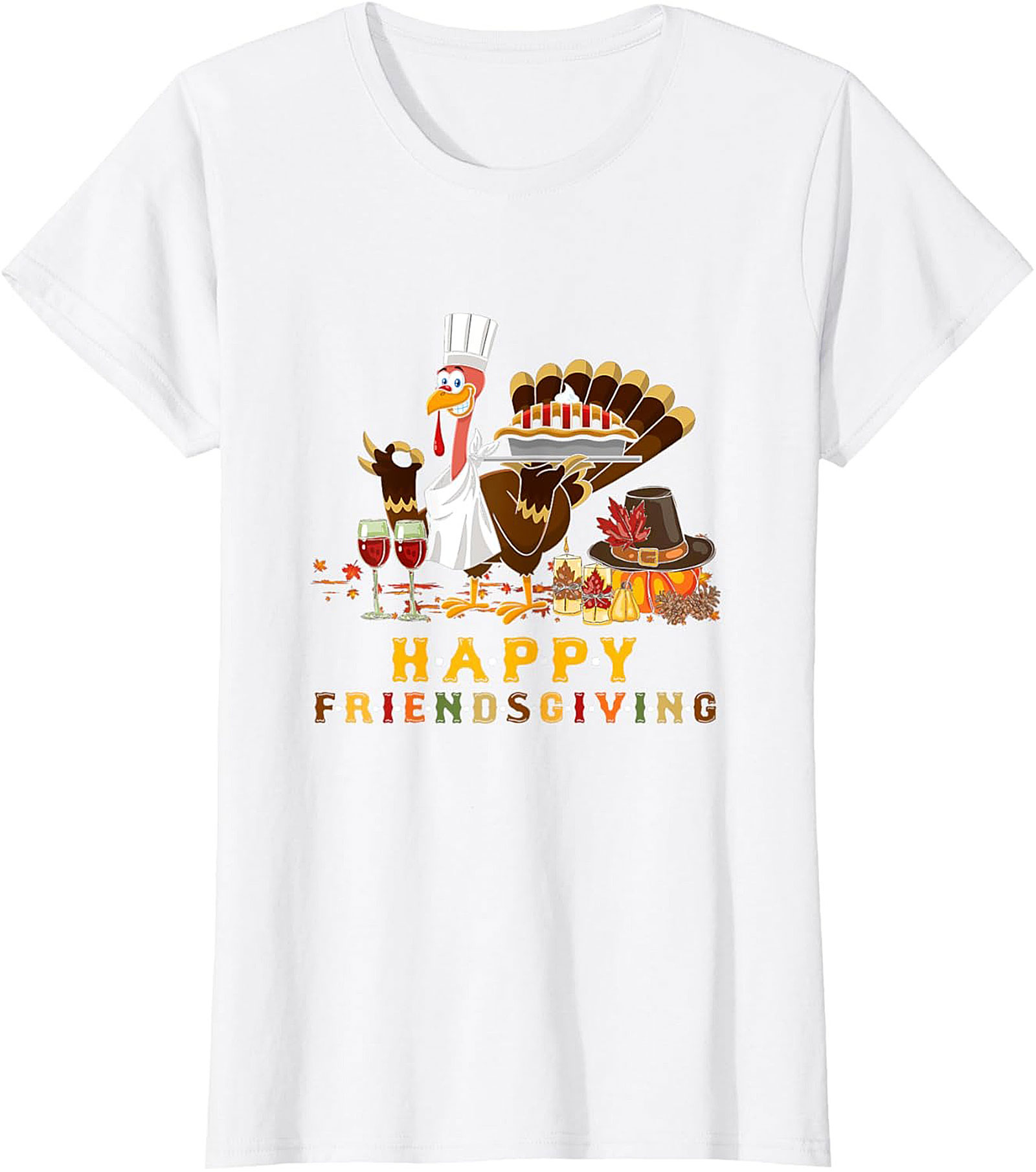 Happy Friendsgiving Crewneck Sweatshirt Chef Turkey