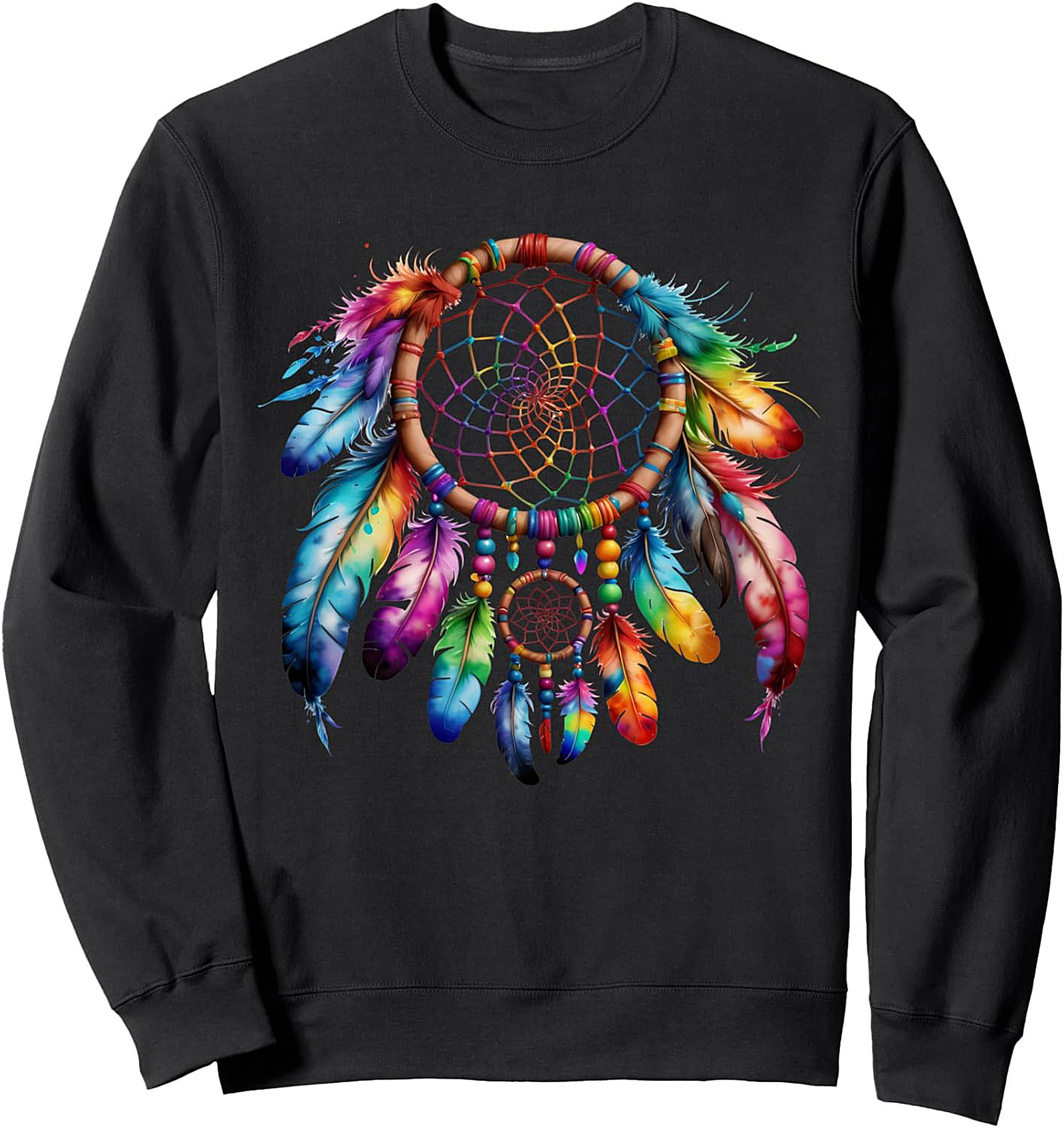 Rainbow Dreamcatcher Crewneck Sweatshirt Cozy Boho Gift
