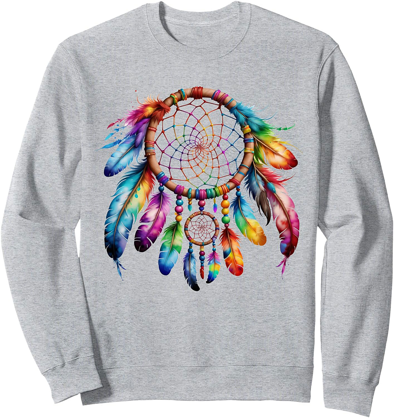 Rainbow Dreamcatcher Crewneck Sweatshirt Cozy Boho Gift