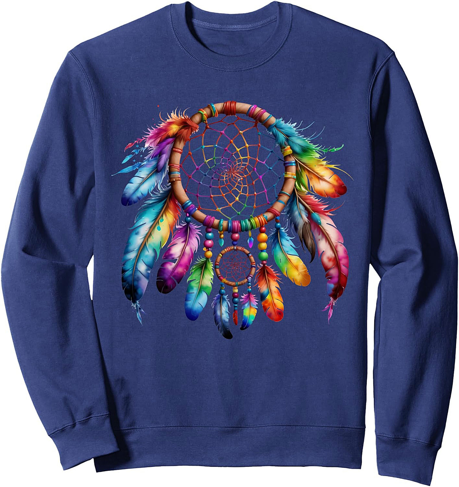 Rainbow Dreamcatcher Crewneck Sweatshirt Cozy Boho Gift