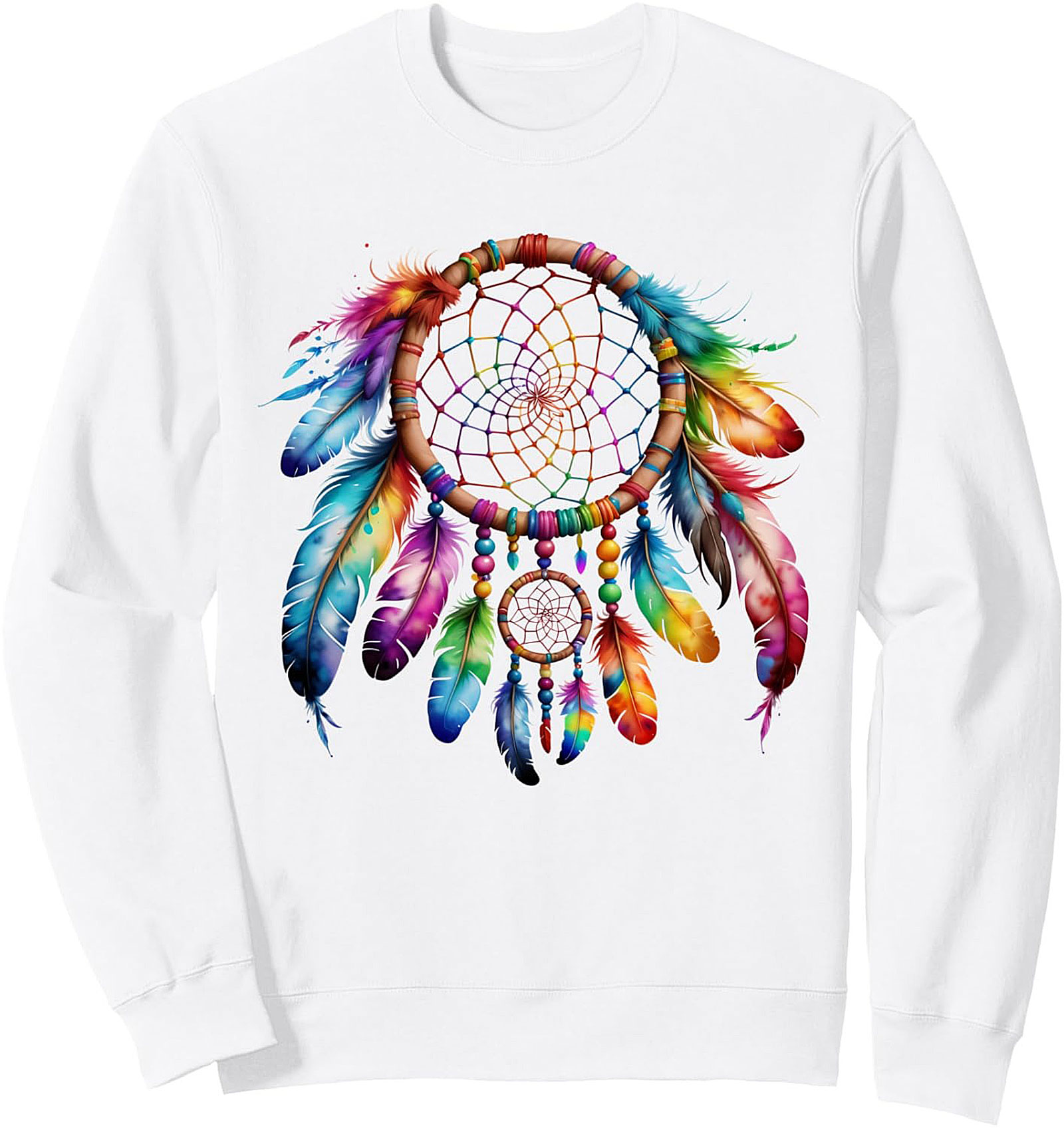 Rainbow Dreamcatcher Crewneck Sweatshirt Cozy Boho Gift