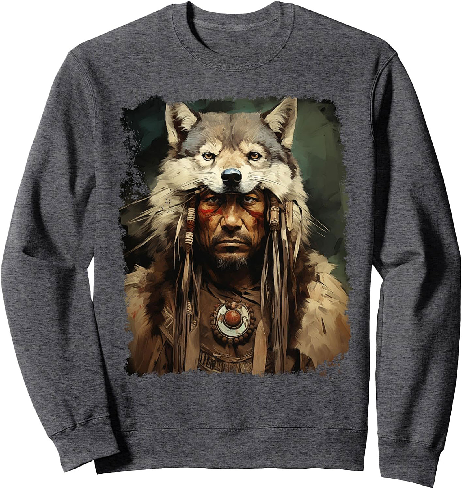 Wolf Spirit Graphic Sweatshirt Cozy Crewneck Pullover