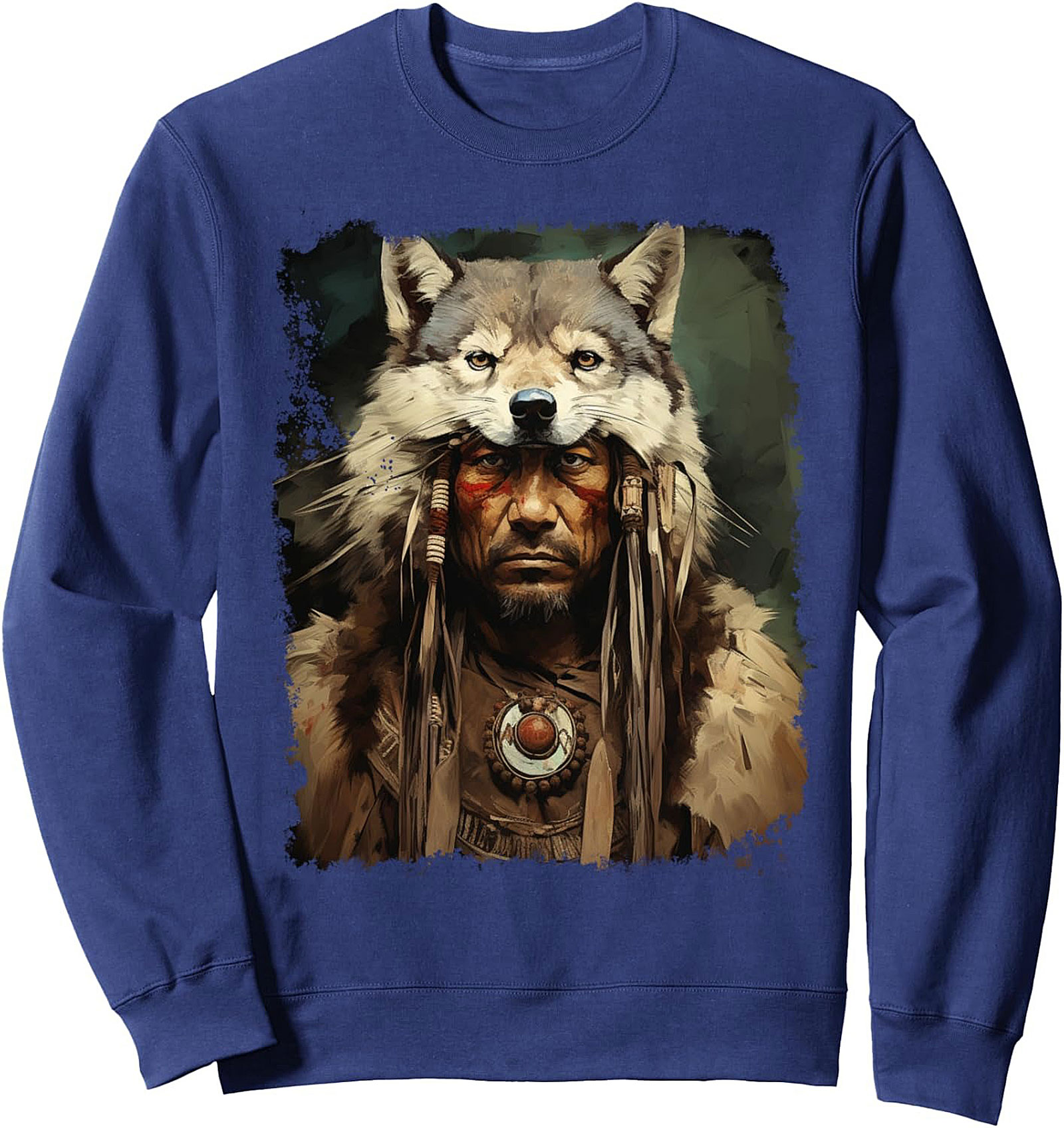 Wolf Spirit Graphic Sweatshirt Cozy Crewneck Pullover