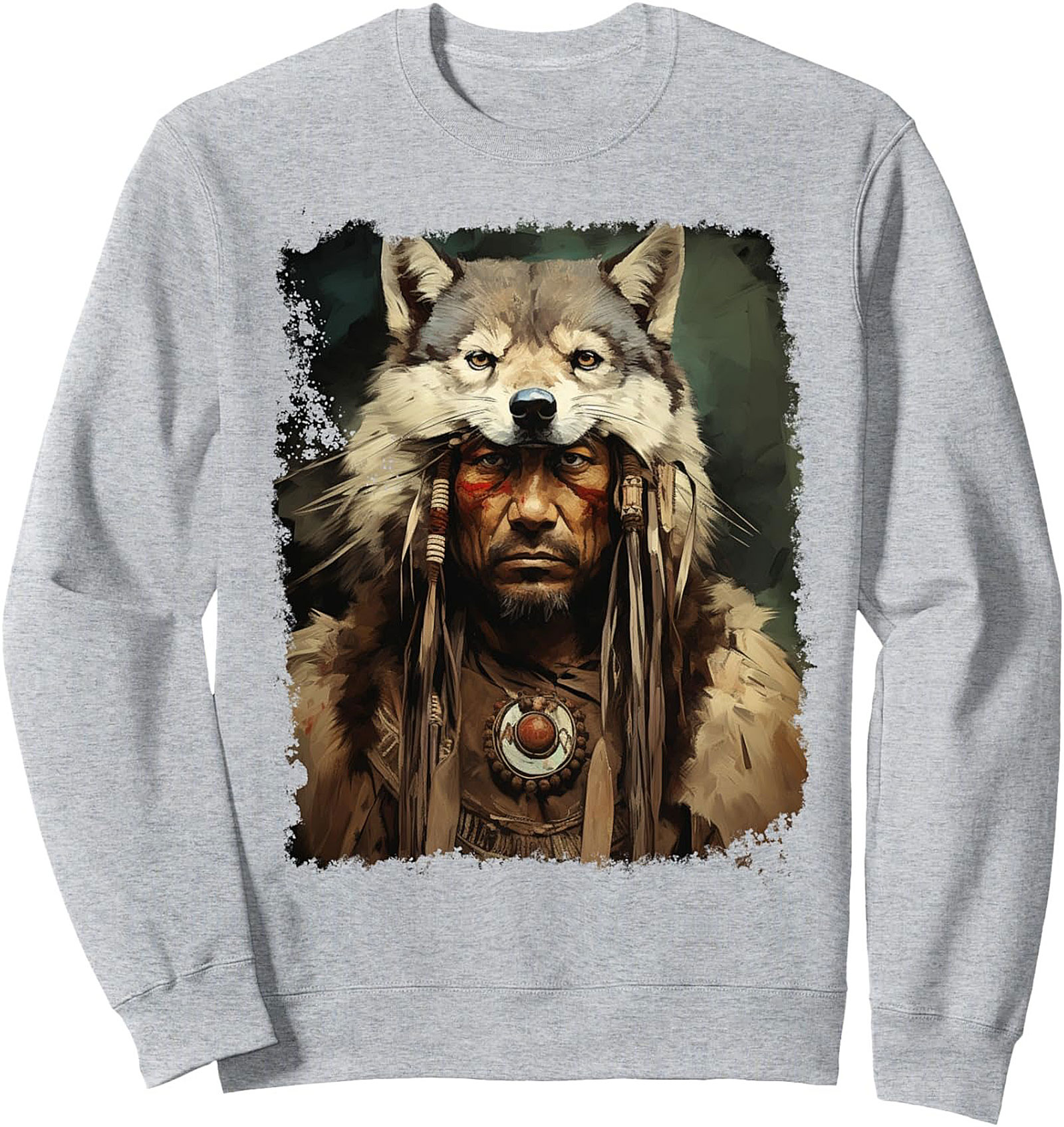 Wolf Spirit Graphic Sweatshirt Cozy Crewneck Pullover