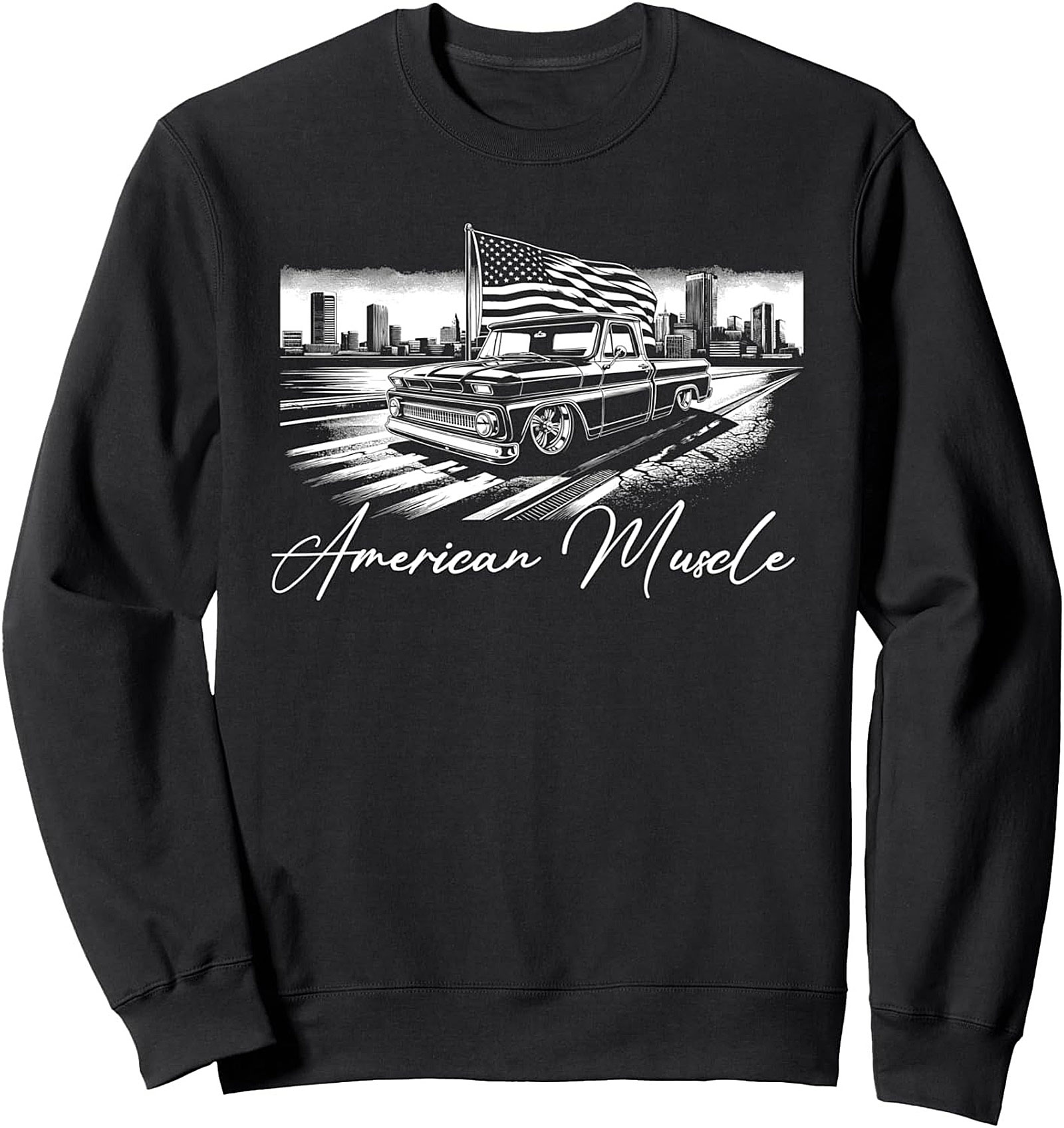 American Muscle Classic Truck Graphic Sweatshirt – Vintage Pickup Crewneck