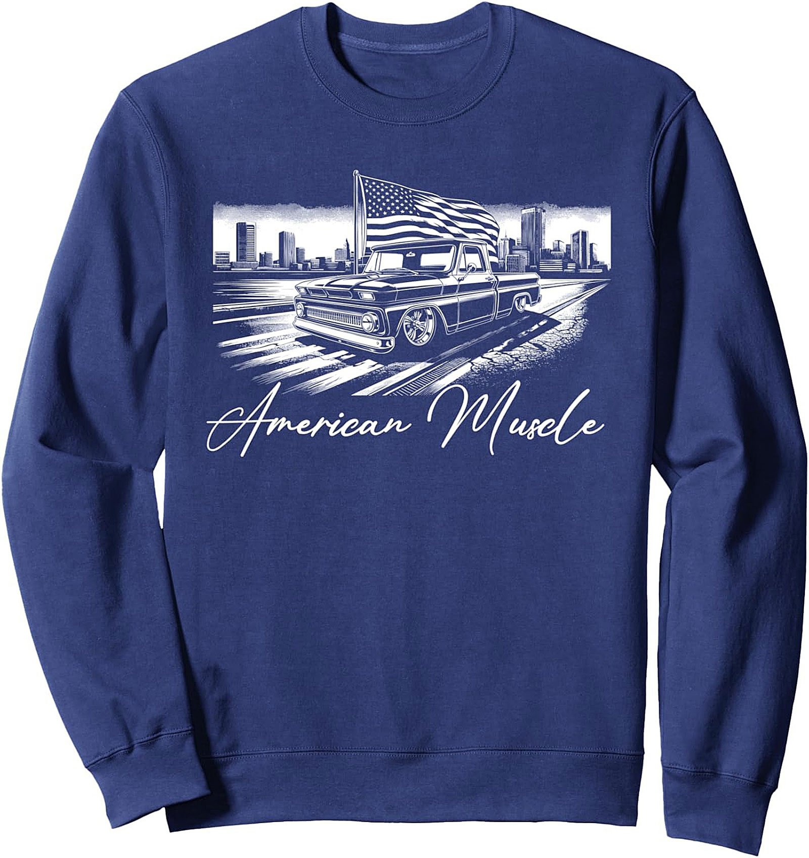American Muscle Classic Truck Graphic Sweatshirt – Vintage Pickup Crewneck