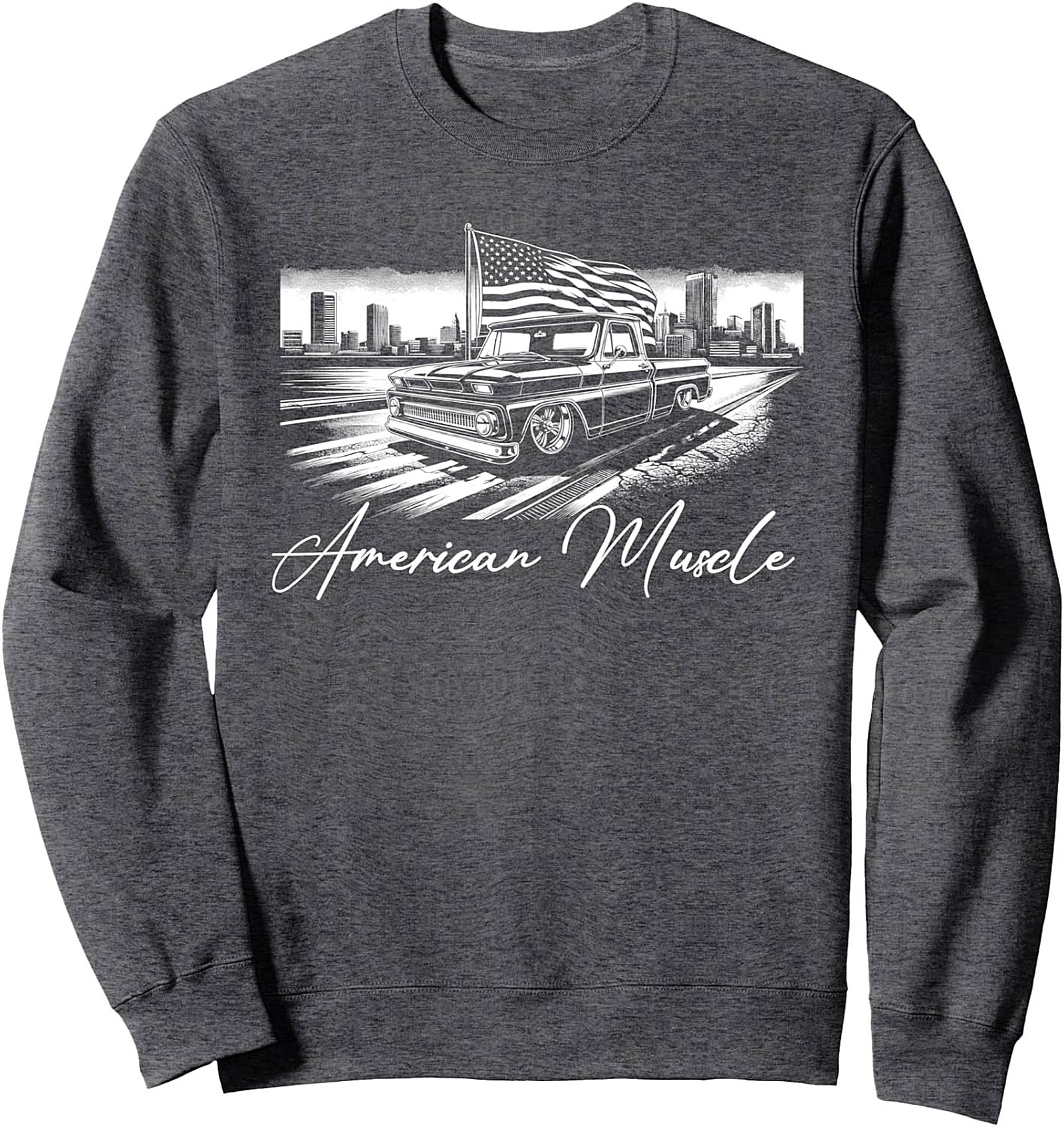 American Muscle Classic Truck Graphic Sweatshirt – Vintage Pickup Crewneck