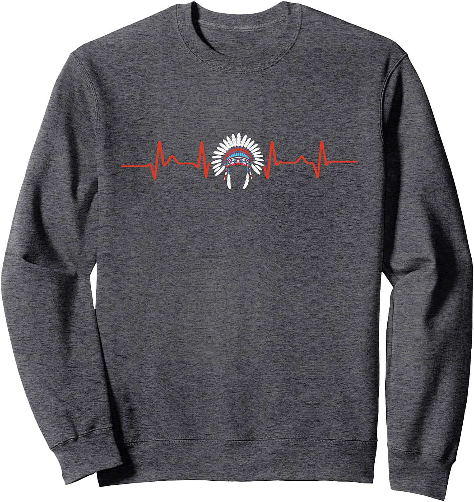 Native American Pride Heartbeat Crewneck Sweatshirt