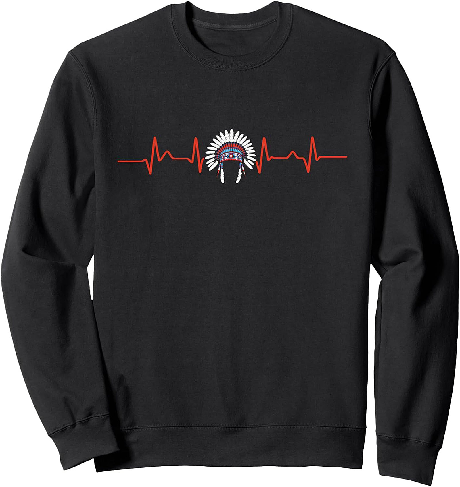 Native American Pride Heartbeat Crewneck Sweatshirt