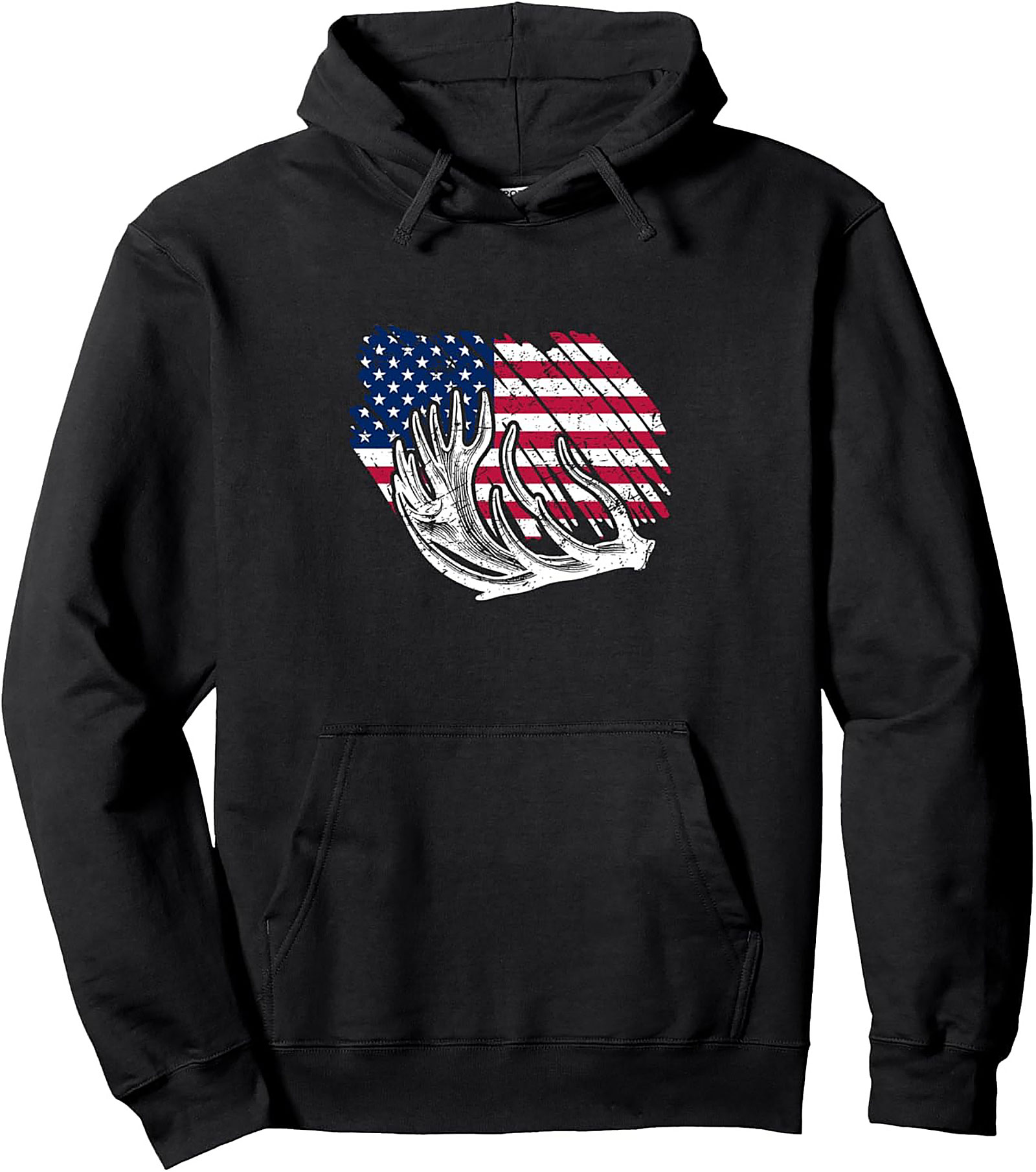 Antler Flag Graphic Hoodie | Cozy Patriotic Pullover