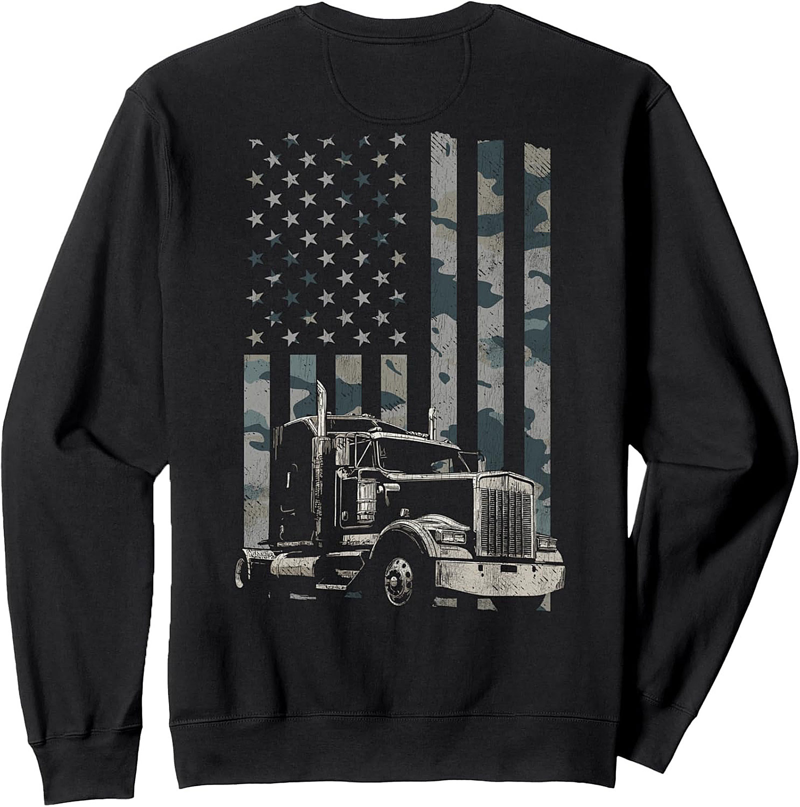 The Patriot Hauler Trucker Graphic Sweatshirt | Semi-Truck Crewneck