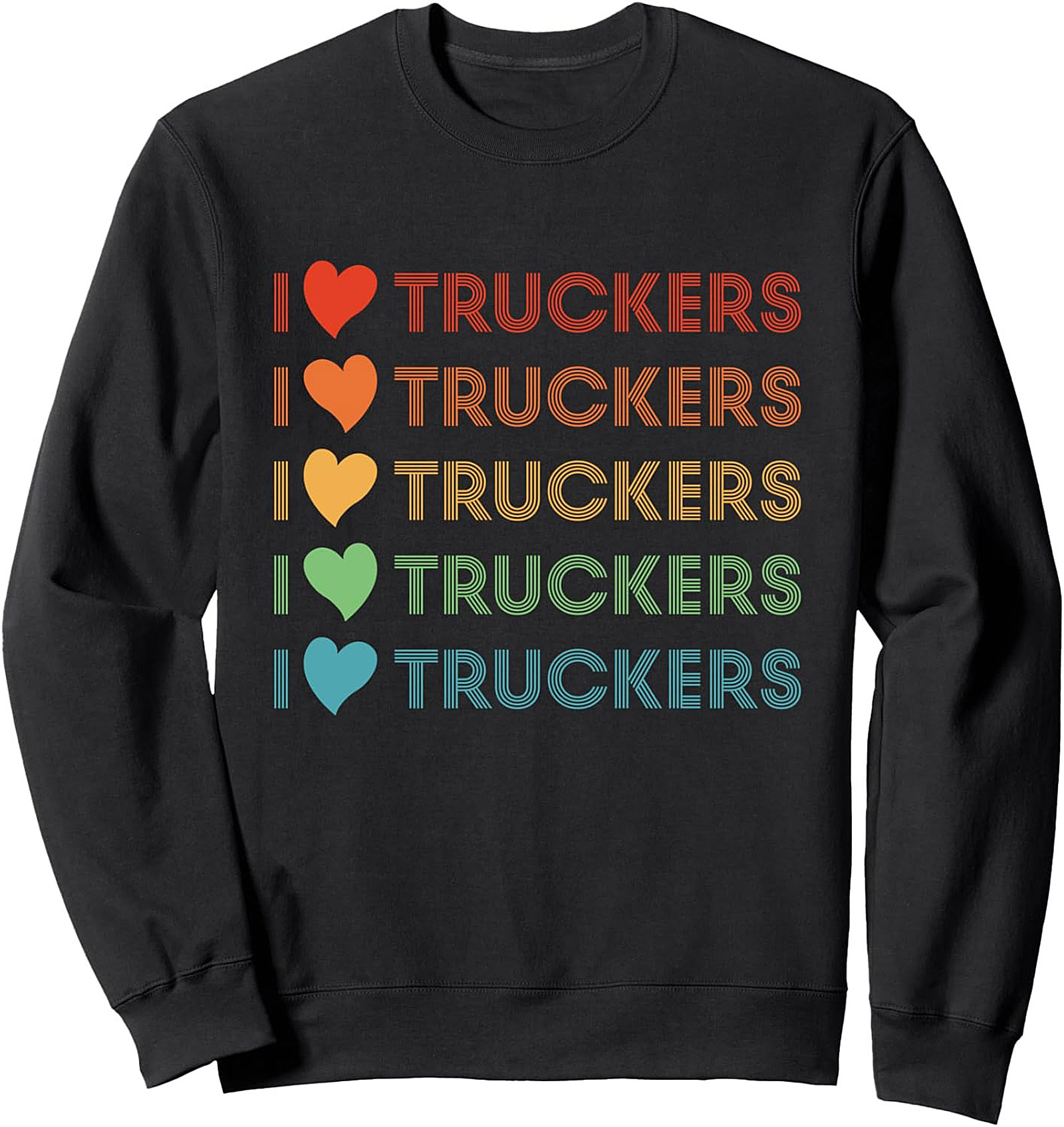 Vintage I Love Truckers Pride Graphic Crewneck Sweatshirt