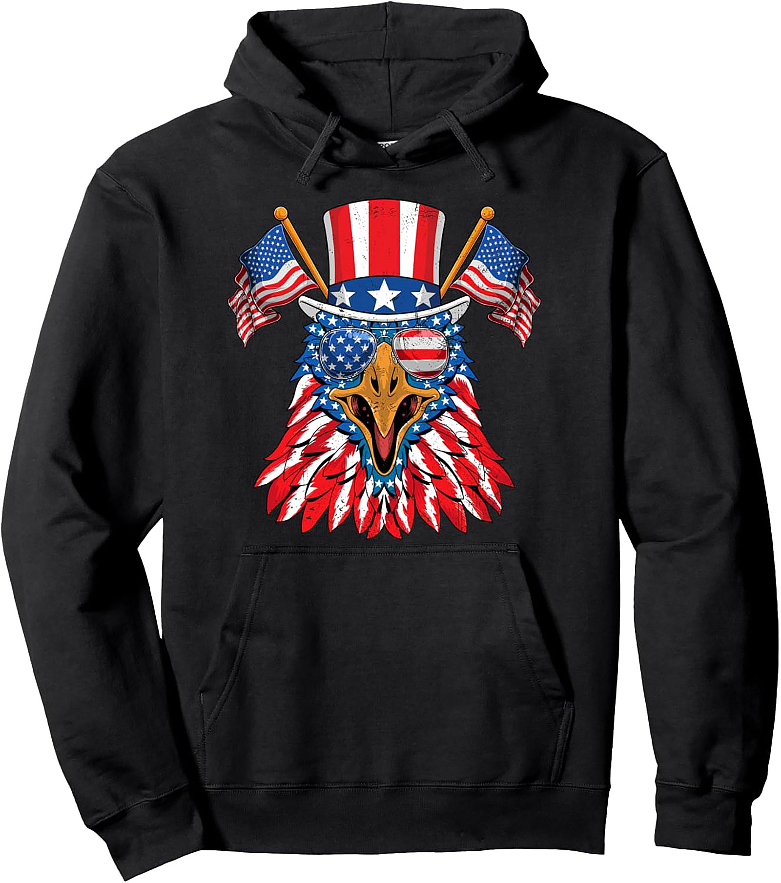 Patriotic Eagle Hoodie | American Flag Graphic Pullover