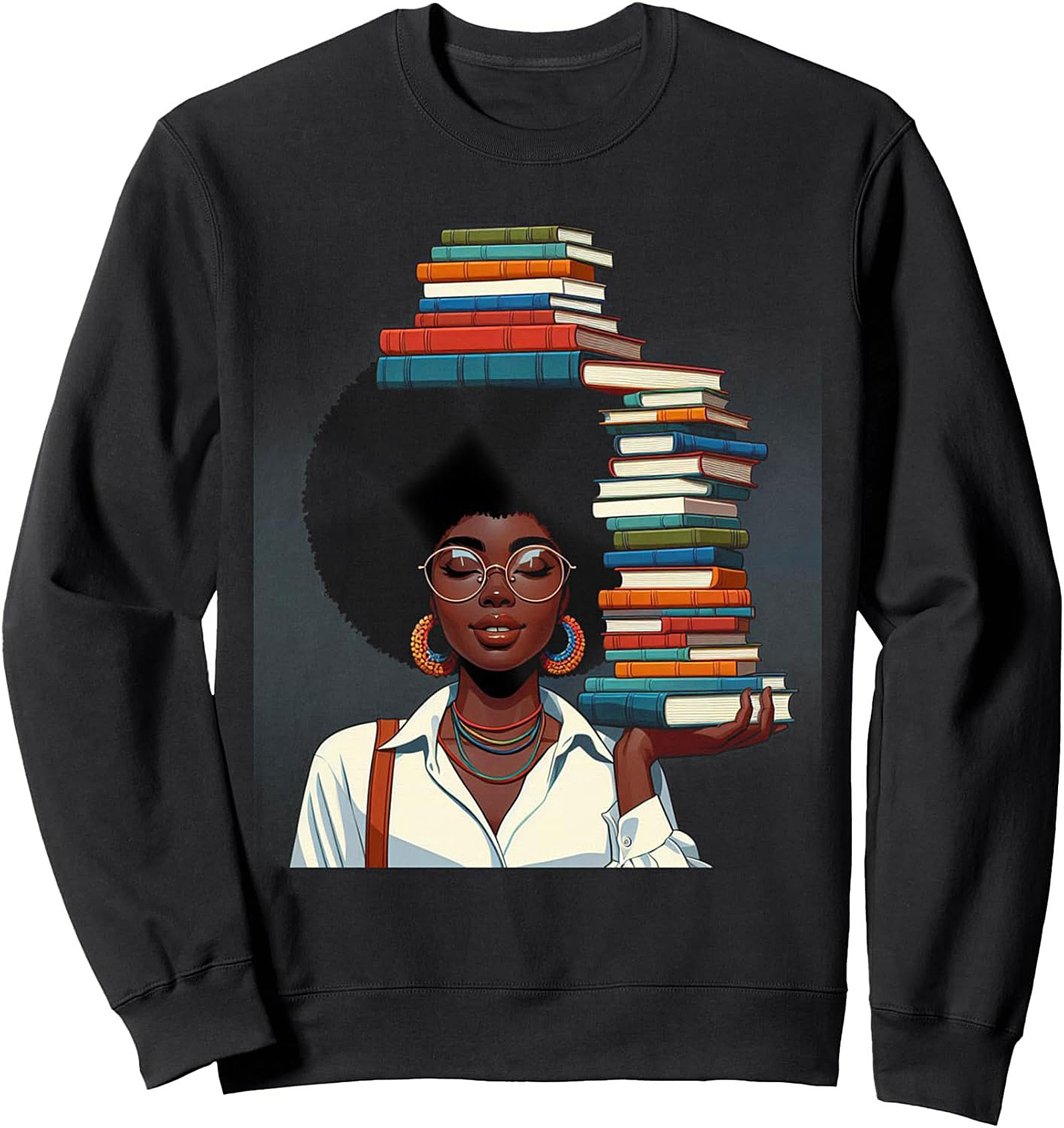 Literary Queen Graphic Sweatshirt Book Lover Crewneck