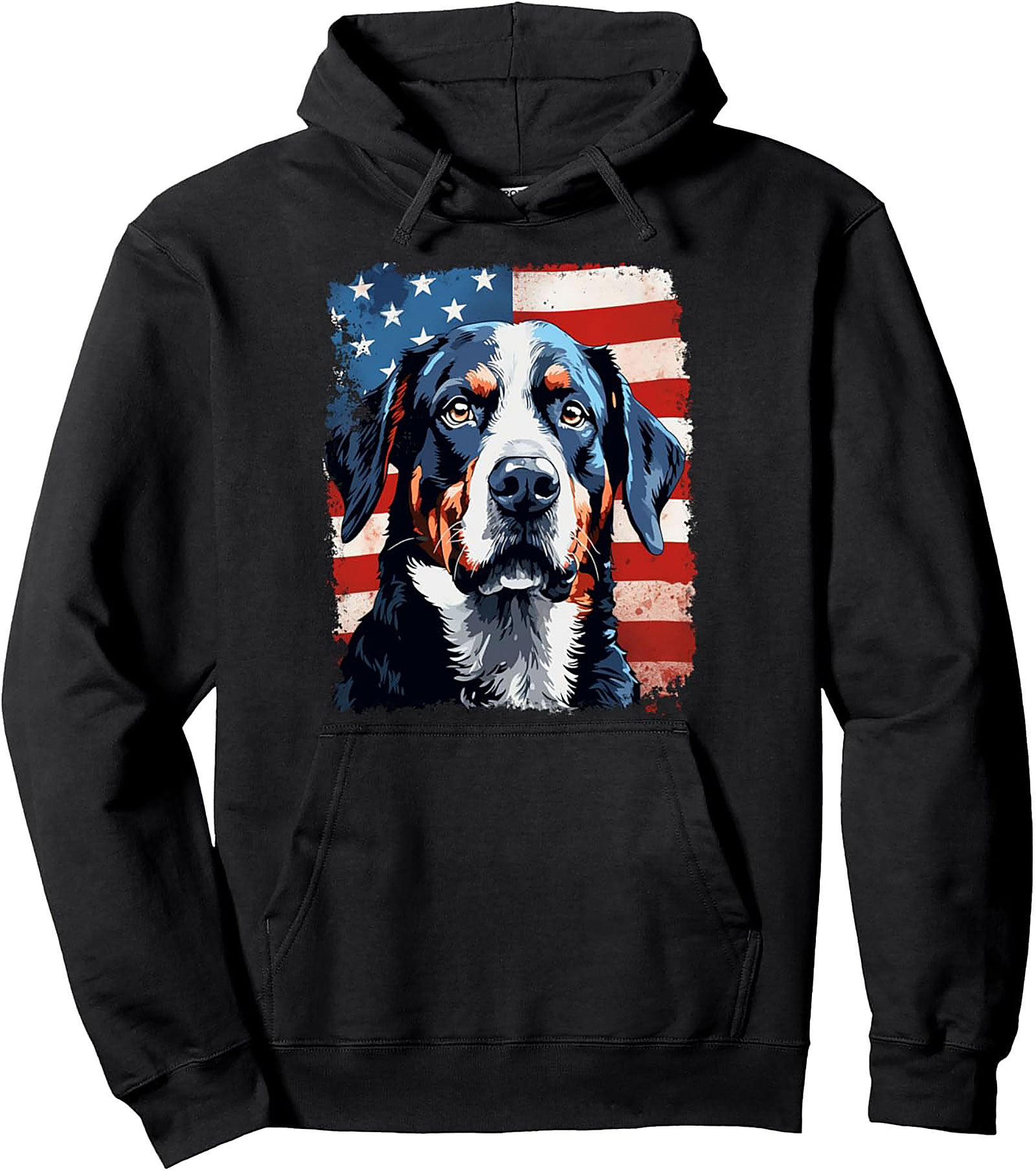 Patriotic Bernese Mountain Dog Pullover Hoodie