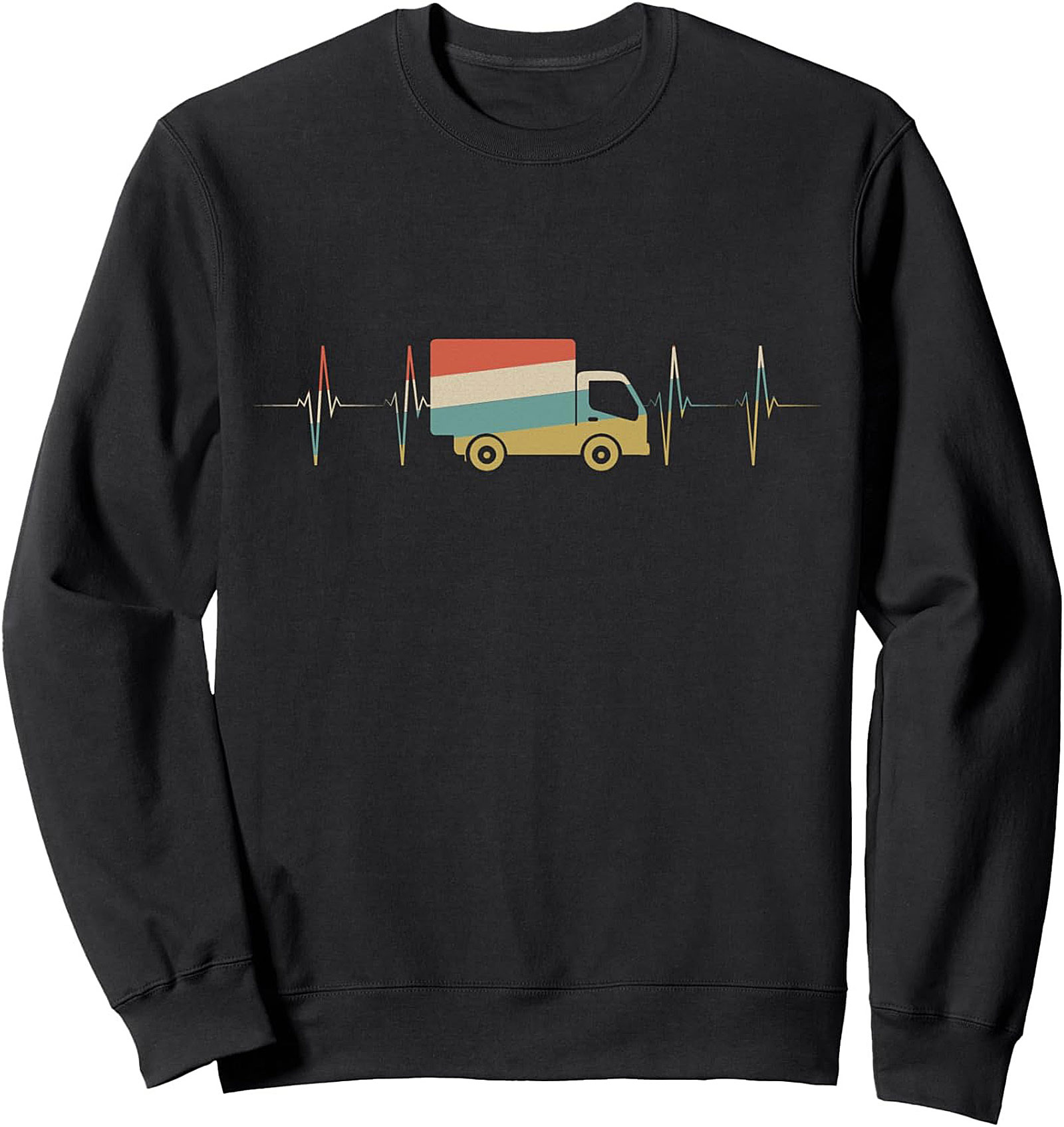 Vintage Trucker Heartbeat Graphic Sweatshirt | Delivery Driver Crewneck