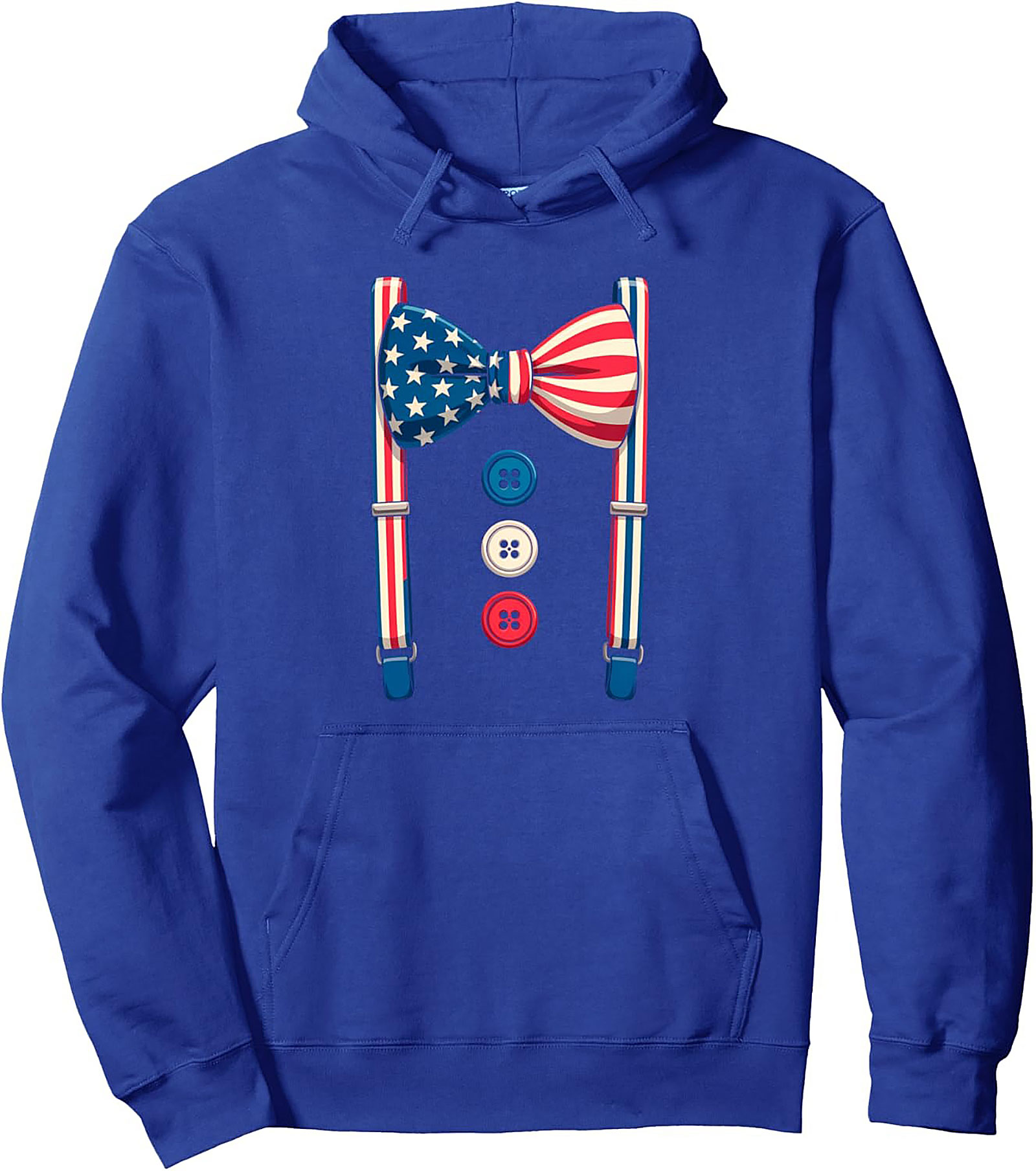 Patriotic Bow Tie 4th of July Pullover Hoodie | Cozy
