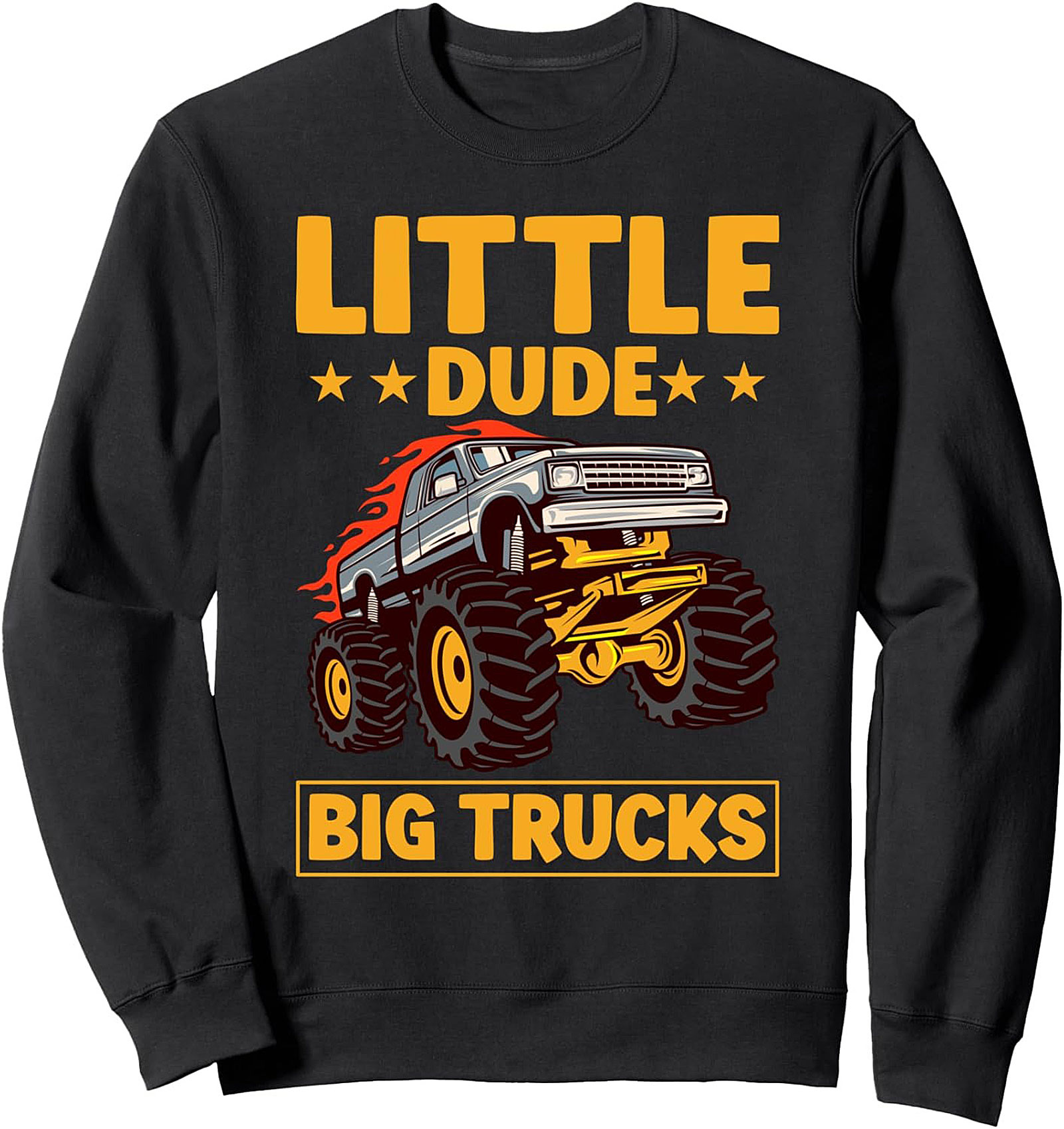 Little Dude Big Trucks Monster Truck Graphic Sweatshirt