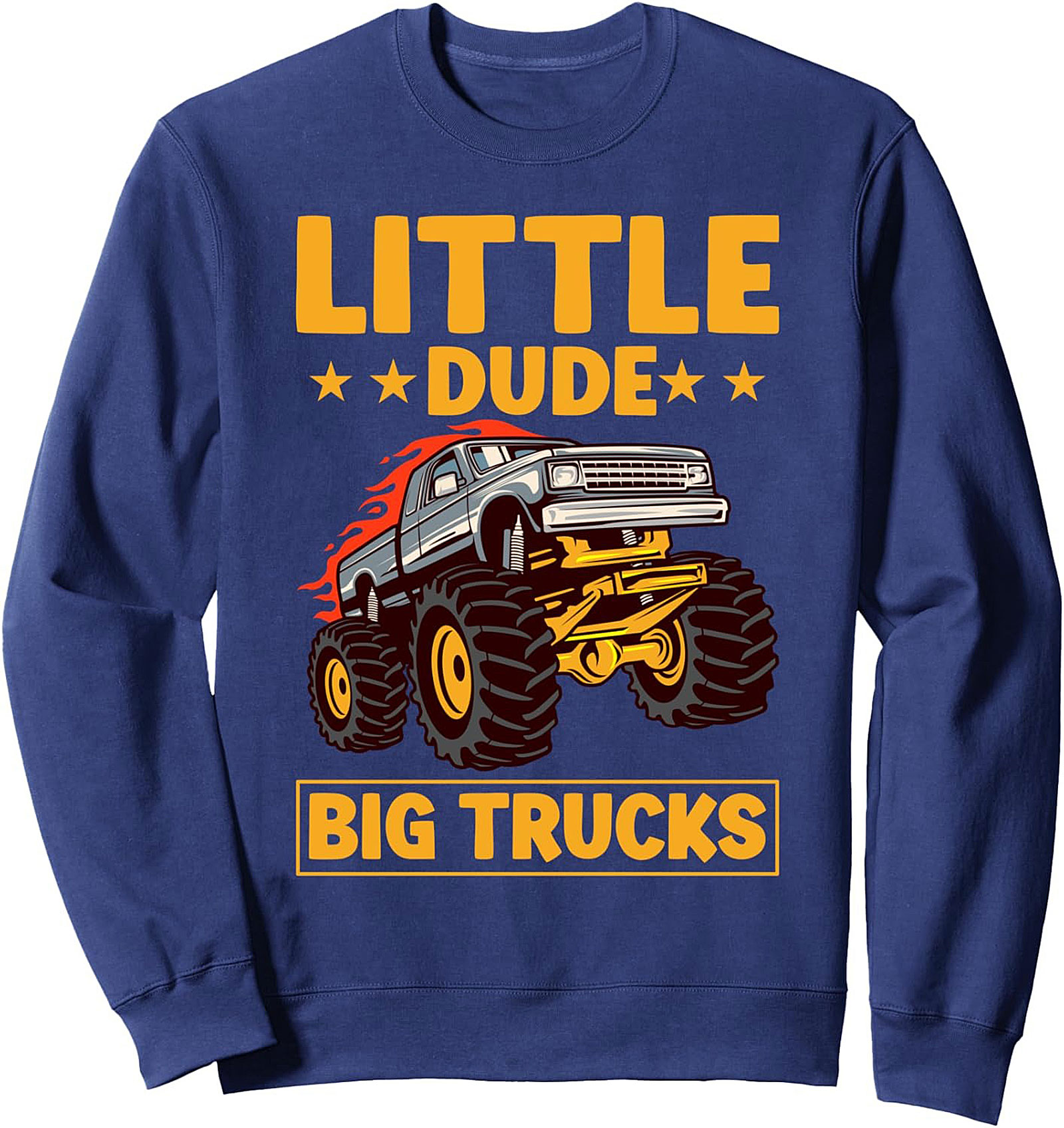 Little Dude Big Trucks Monster Truck Graphic Sweatshirt