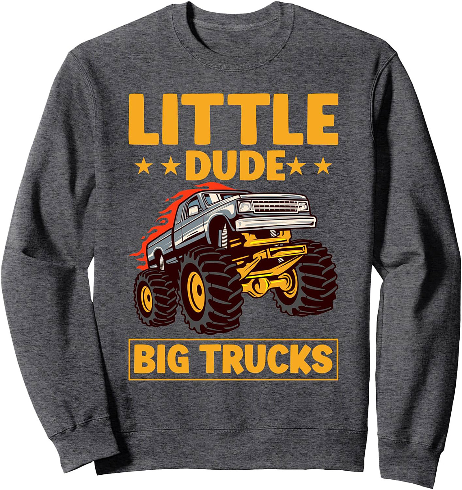 Little Dude Big Trucks Monster Truck Graphic Sweatshirt