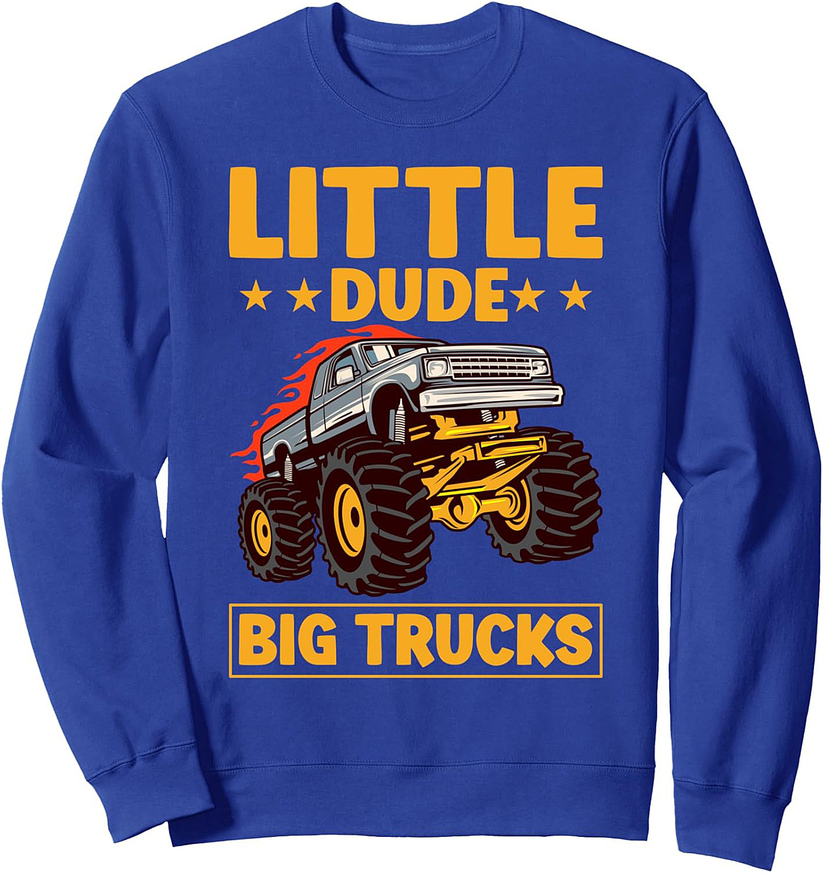 Little Dude Big Trucks Monster Truck Graphic Sweatshirt