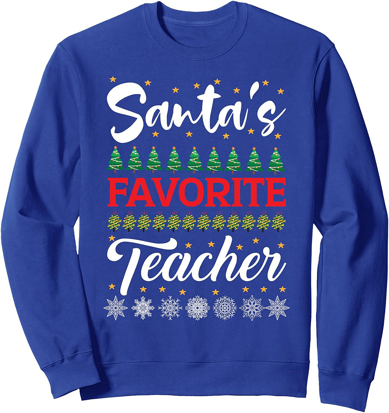 Santa's Favorite Teacher Christmas Crewneck Sweatshirt