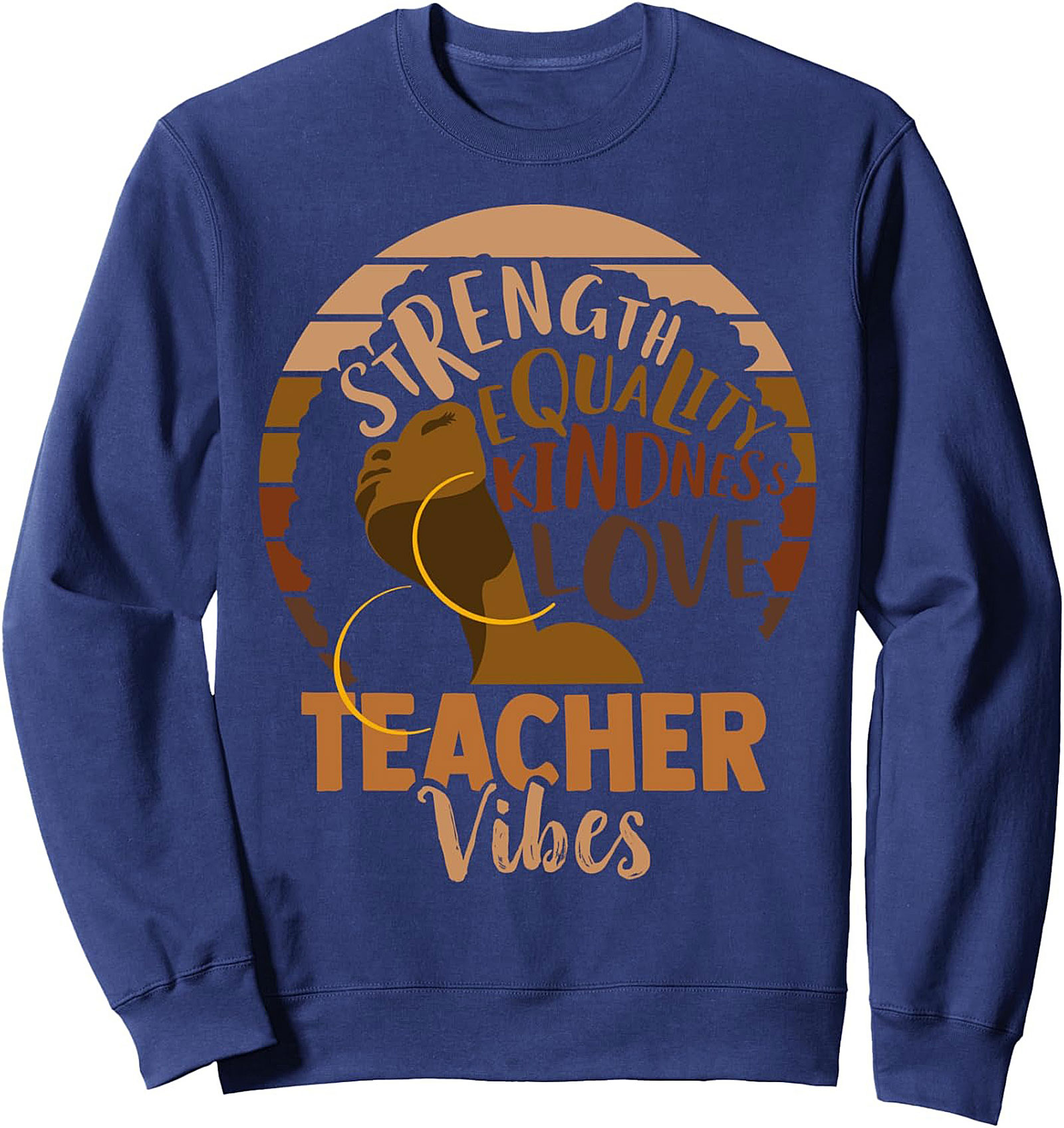 Teacher Vibes Graphic Sweatshirt Cozy Crewneck Pullover