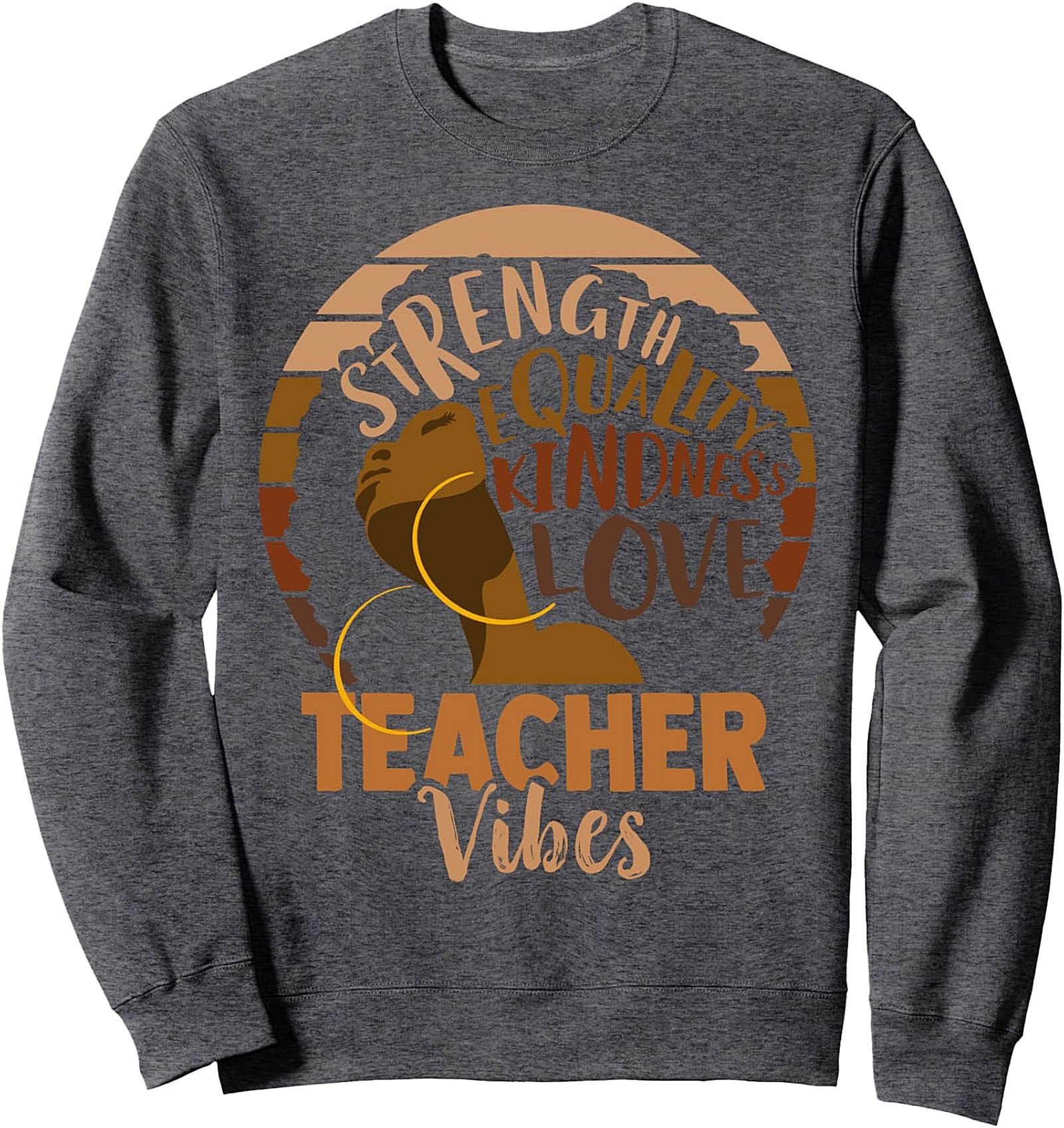 Teacher Vibes Graphic Sweatshirt Cozy Crewneck Pullover
