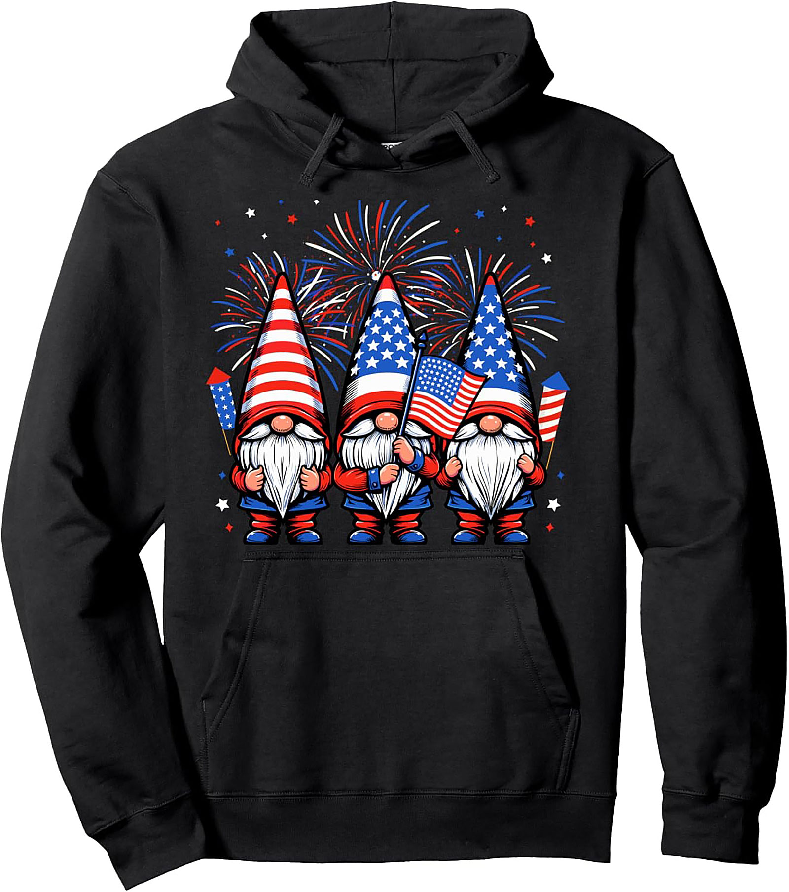 Patriotic Gnomes Pullover Hoodie | 4th of July Graphic