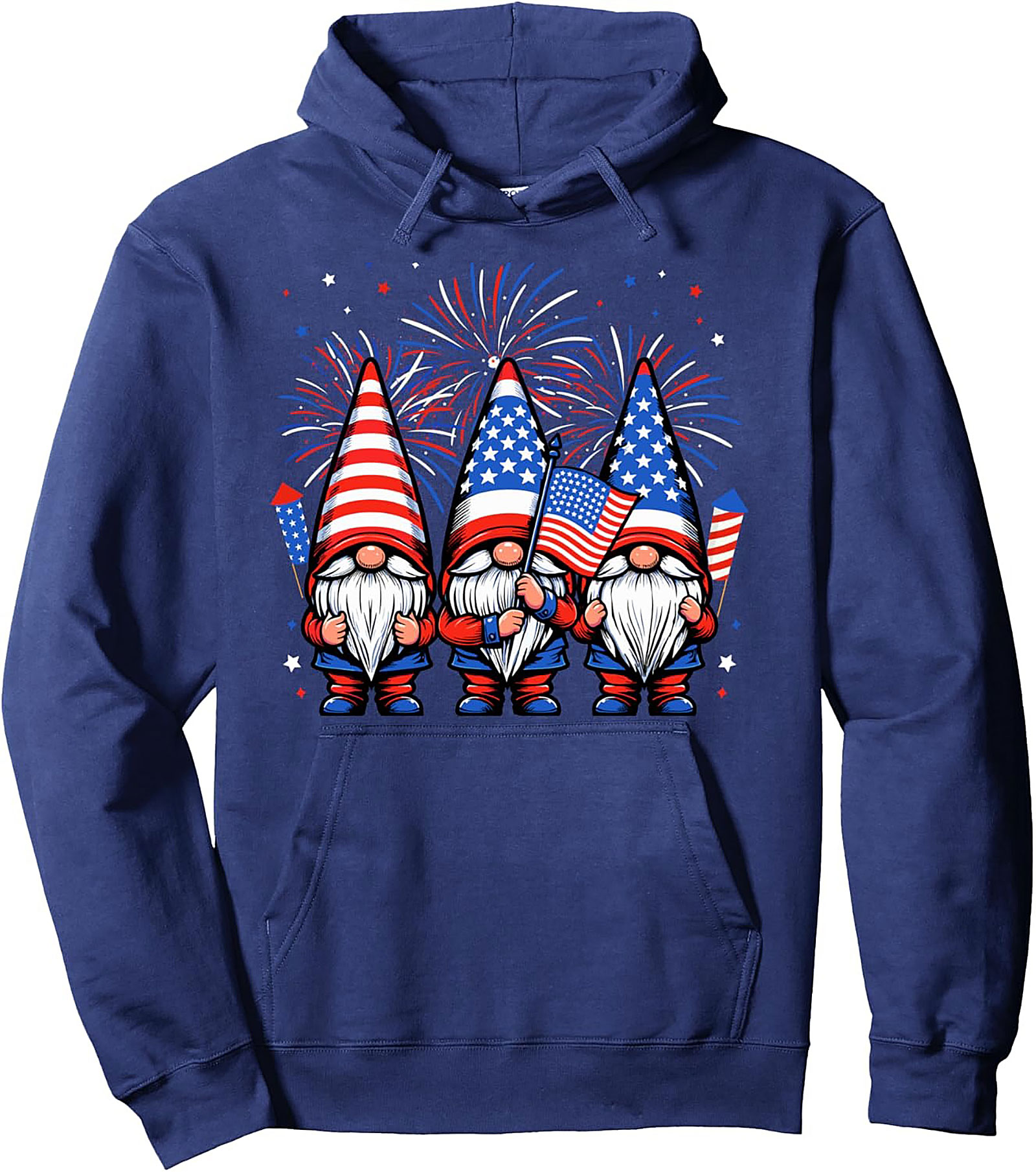 Patriotic Gnomes Pullover Hoodie | 4th of July Graphic