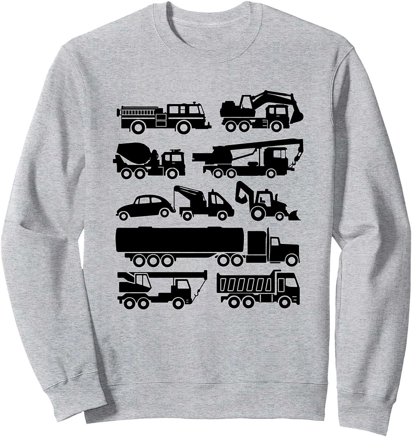 The Heavy Equipment Collection Construction Vehicles Crewneck Sweatshirt