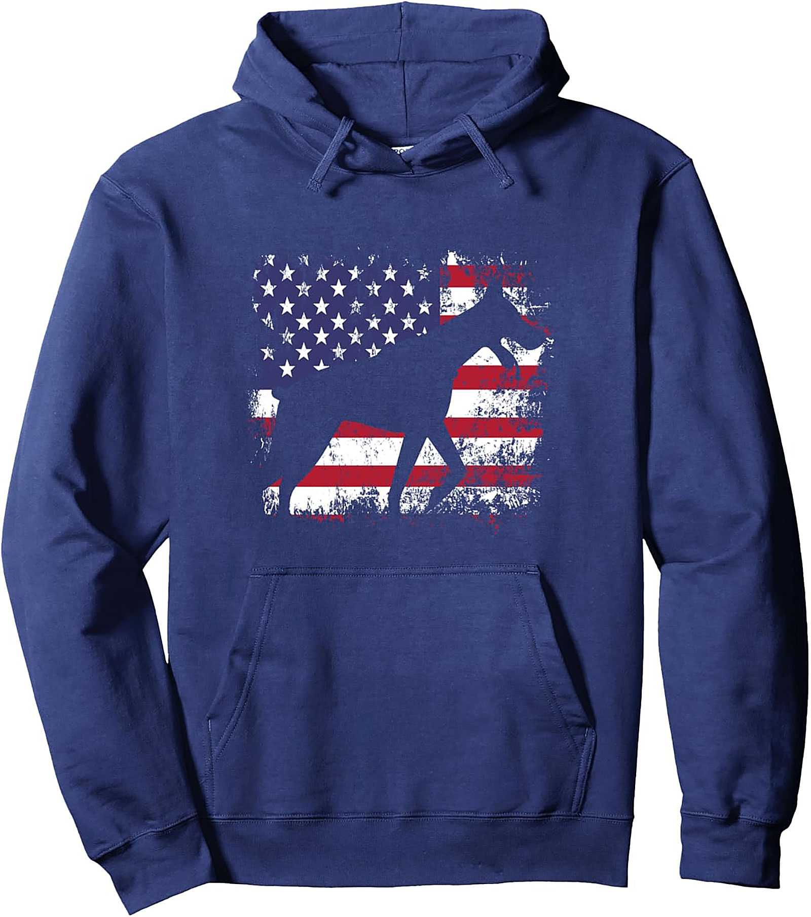 Patriotic Doberman Pullover Hoodie | American Flag Dog Gift