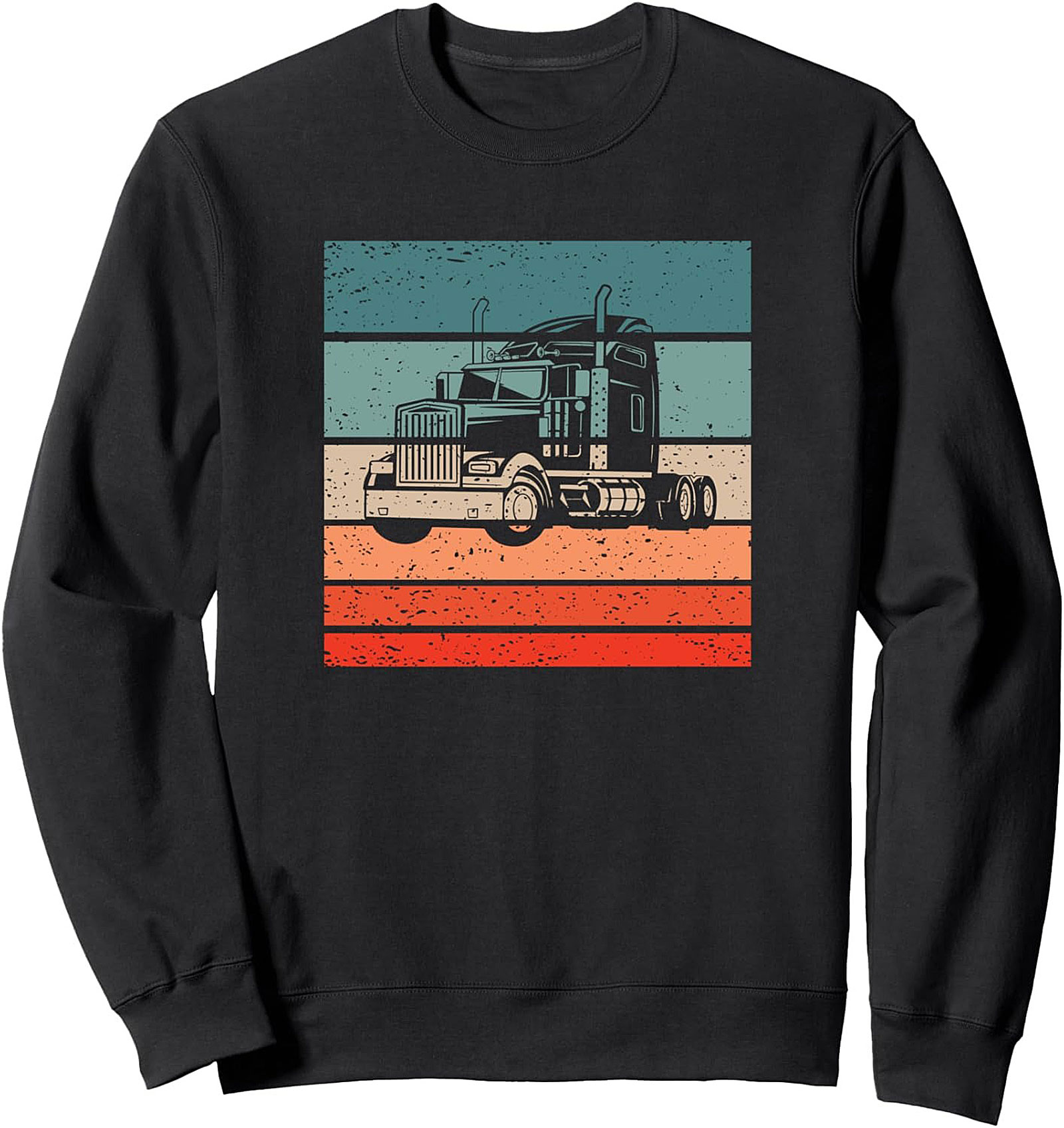 Vintage Trucker Crewneck Sweatshirt | Retro Big Rig Pullover