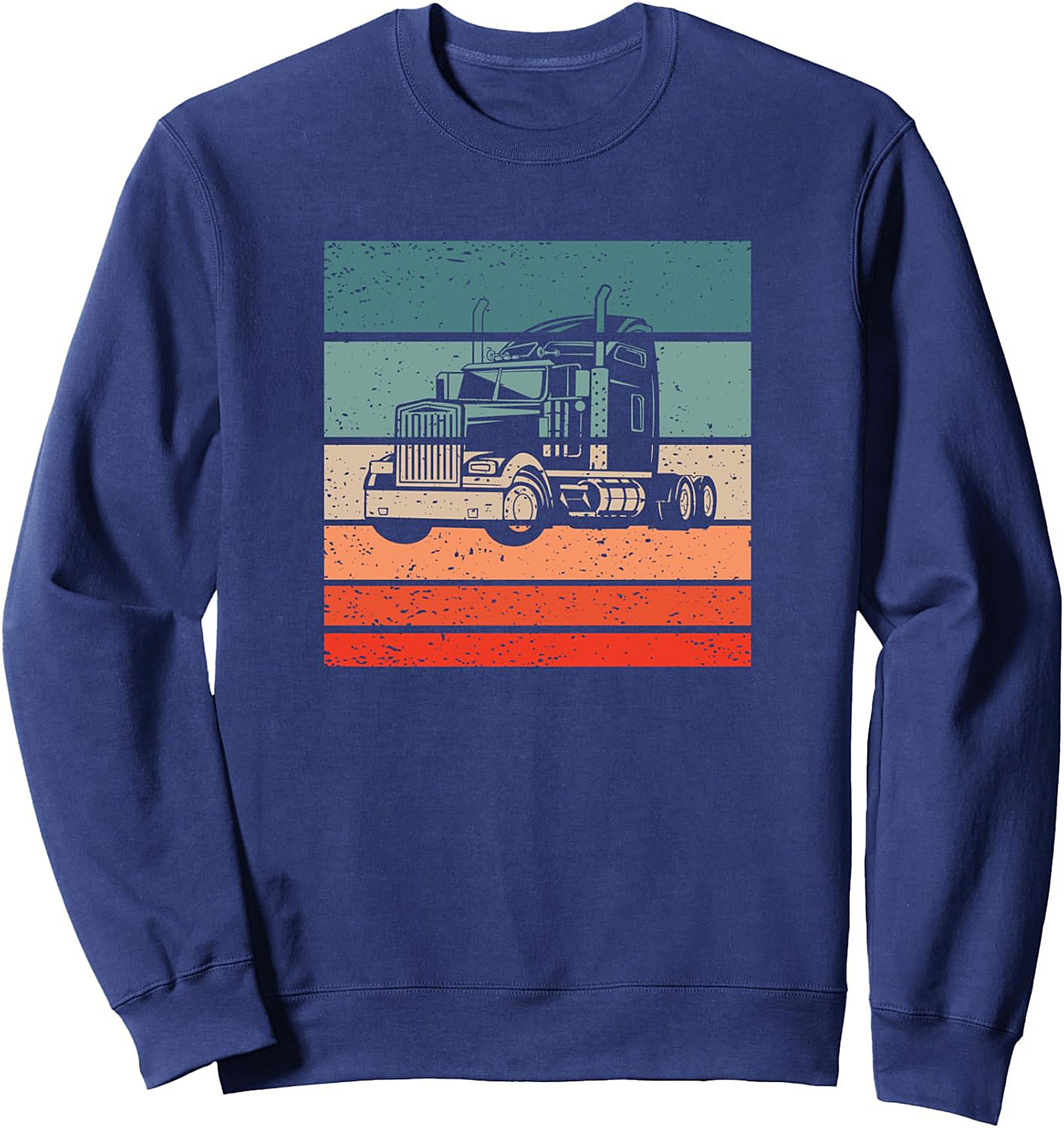Vintage Trucker Crewneck Sweatshirt | Retro Big Rig Pullover