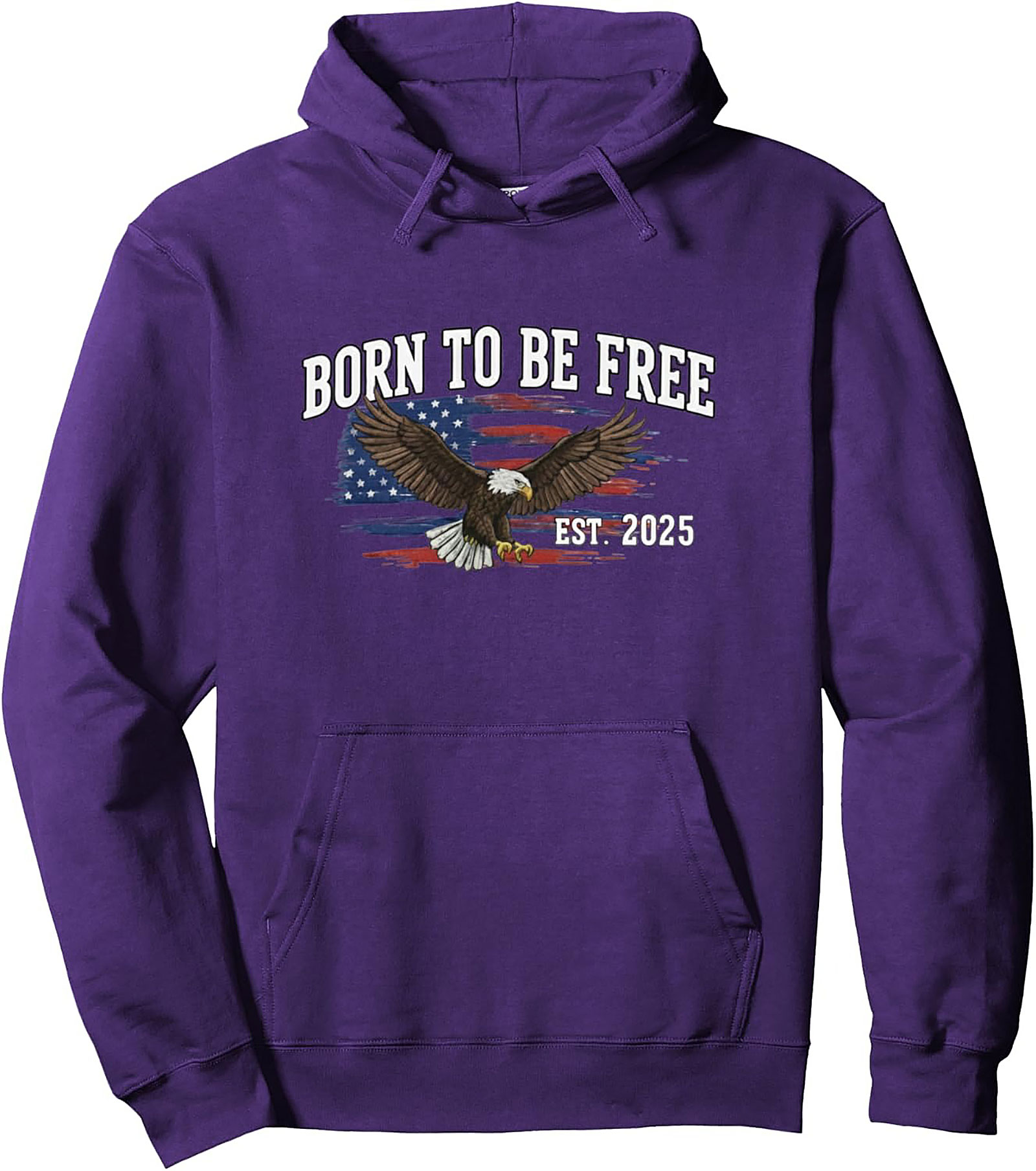 Born To Be Free American Eagle Patriotic Graphic Hoodie