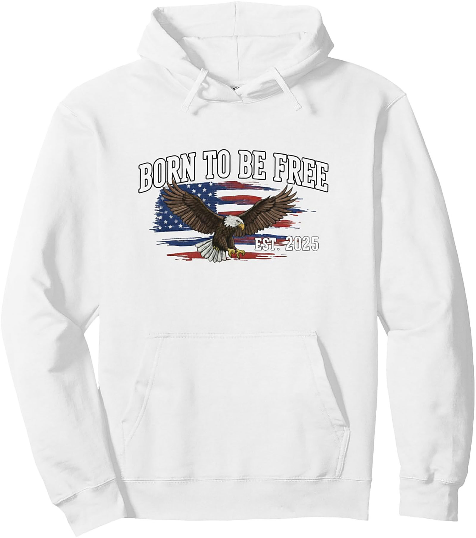 Born To Be Free American Eagle Patriotic Graphic Hoodie