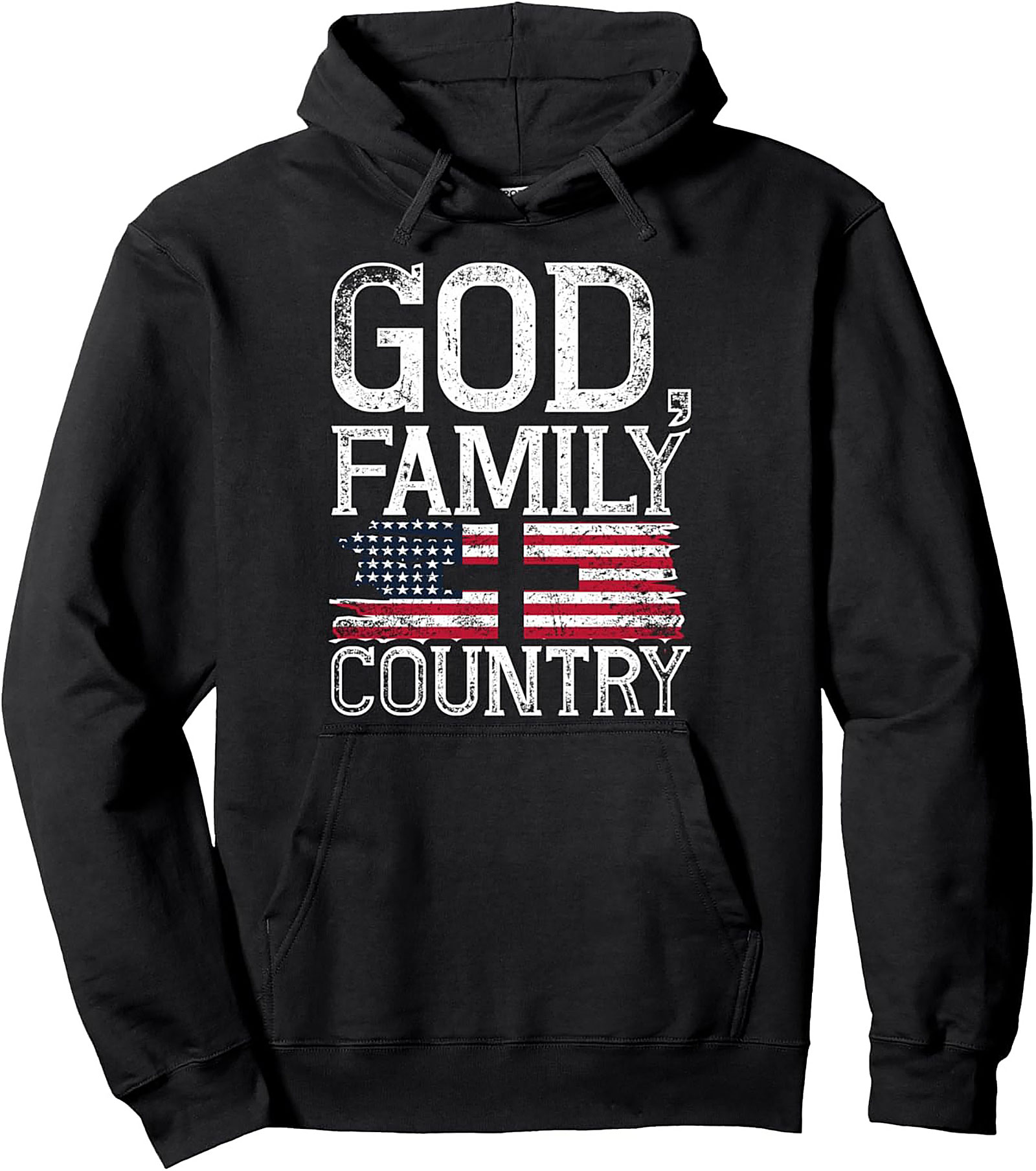 God Family Country Graphic Hoodie | Patriotic Pullover Gift