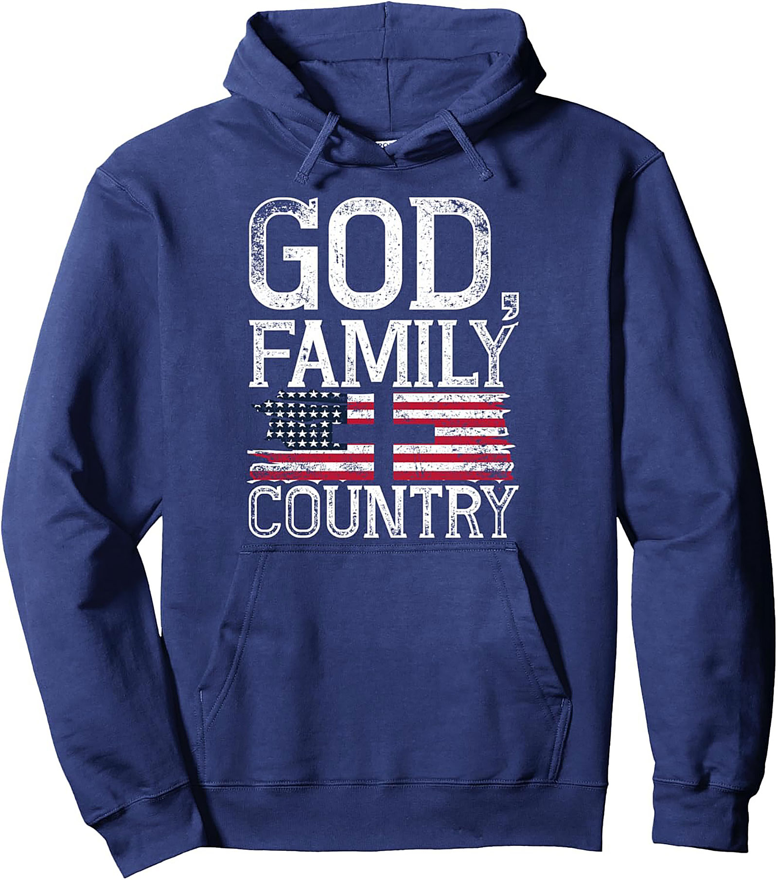 God Family Country Graphic Hoodie | Patriotic Pullover Gift