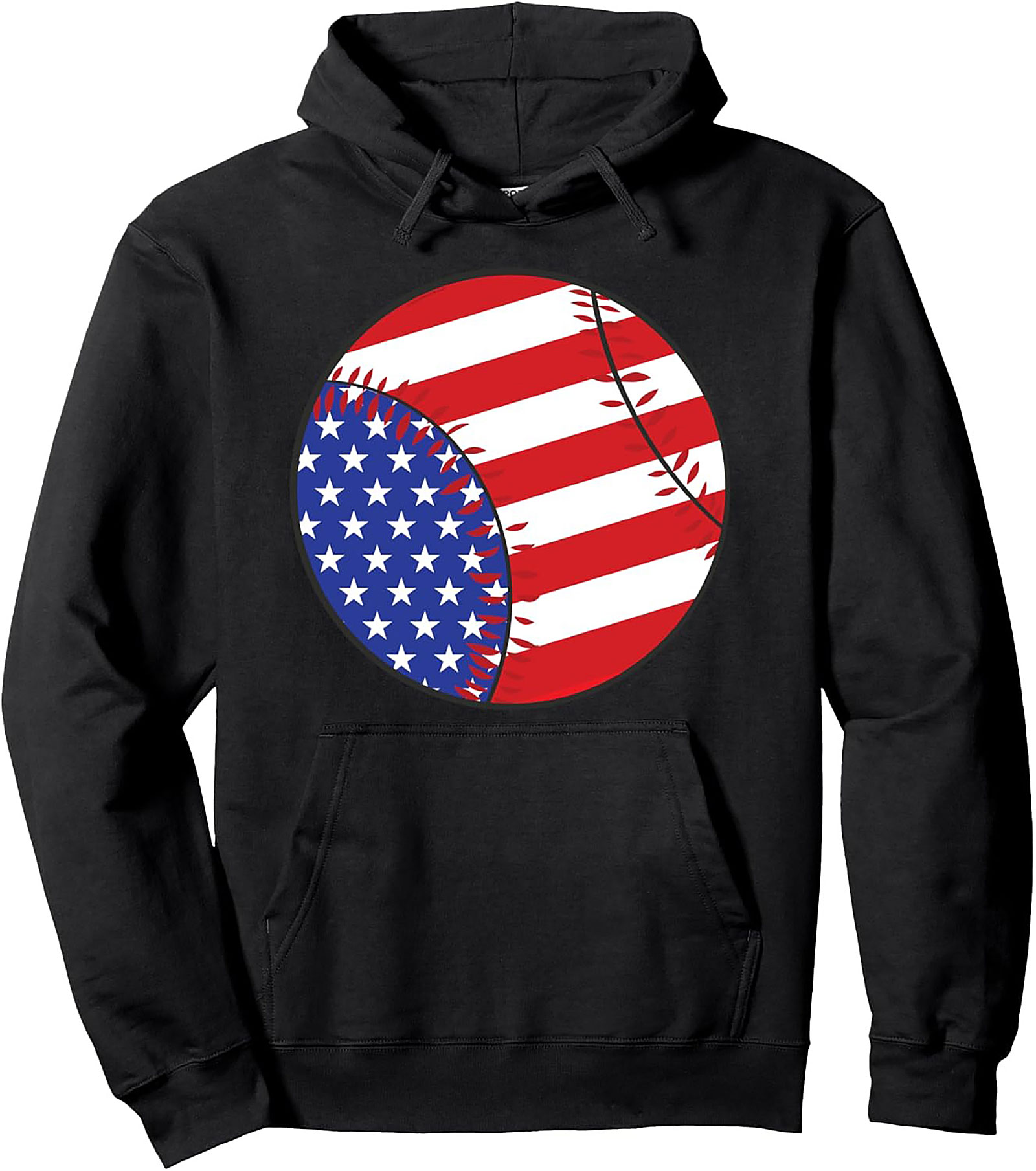 USA Flag Baseball Pullover Hoodie | Cozy Patriotic Gear