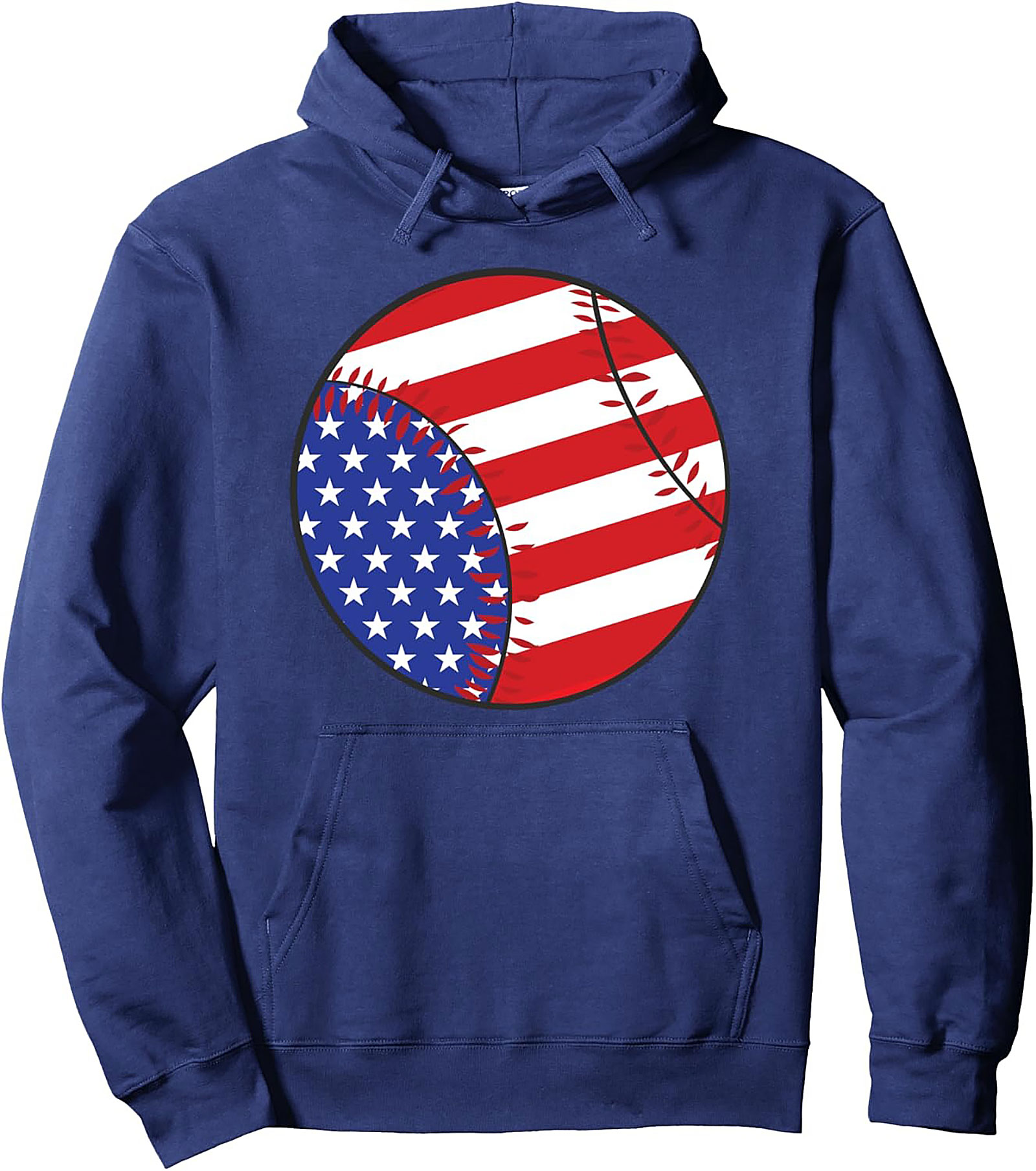 USA Flag Baseball Pullover Hoodie | Cozy Patriotic Gear