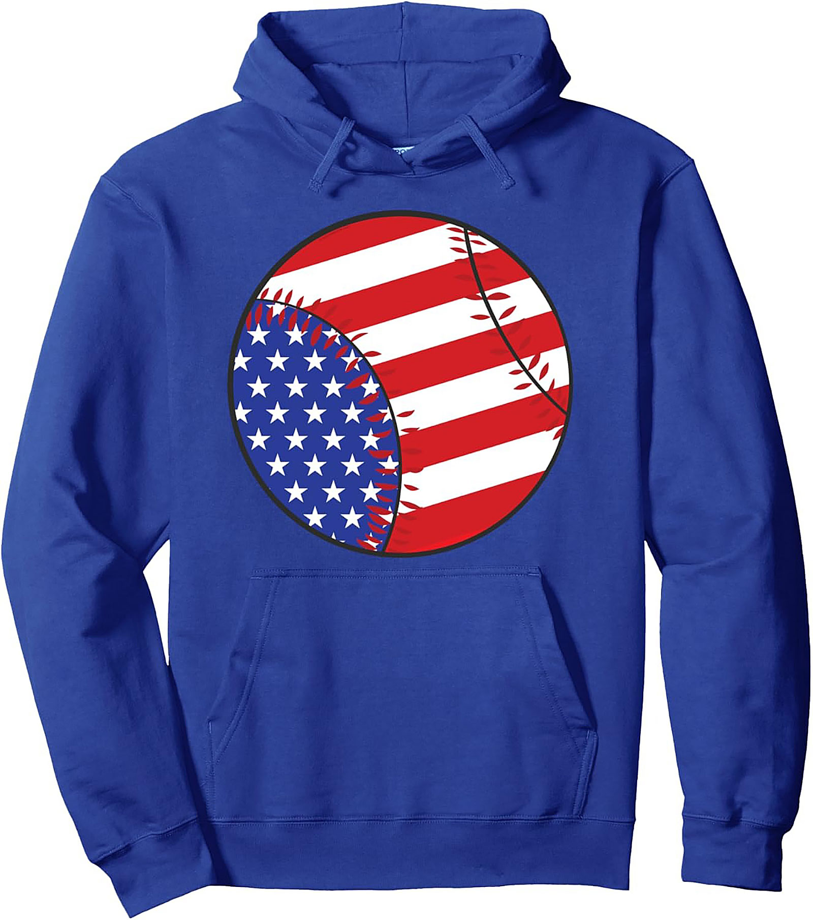 USA Flag Baseball Pullover Hoodie | Cozy Patriotic Gear