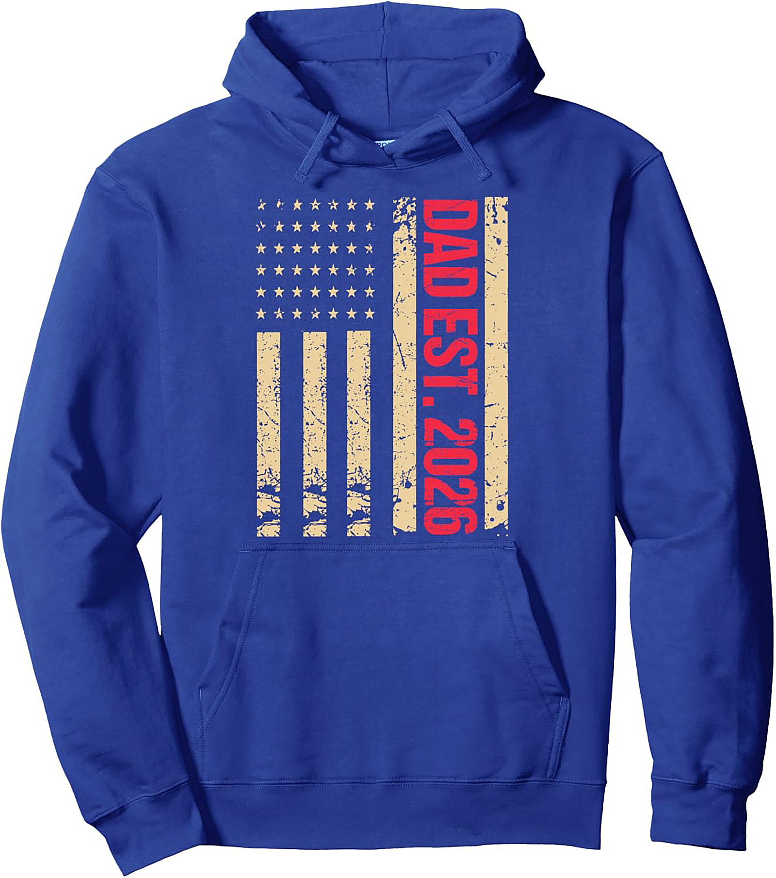 Dad Est. 2026 Pullover Hoodie | Patriotic New Father Gift