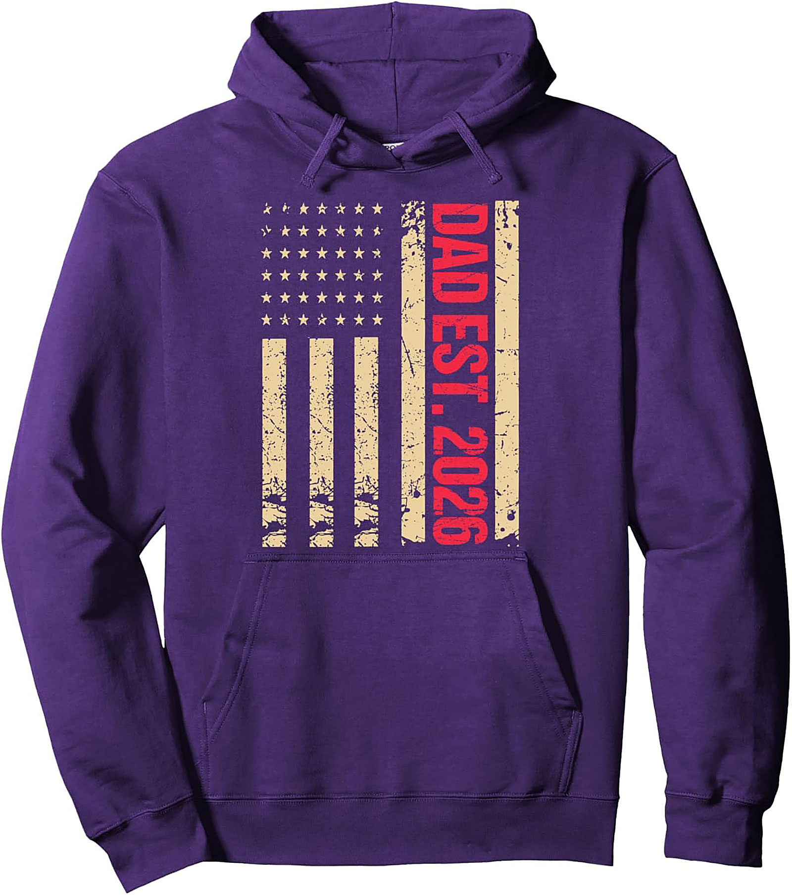 Dad Est. 2026 Pullover Hoodie | Patriotic New Father Gift