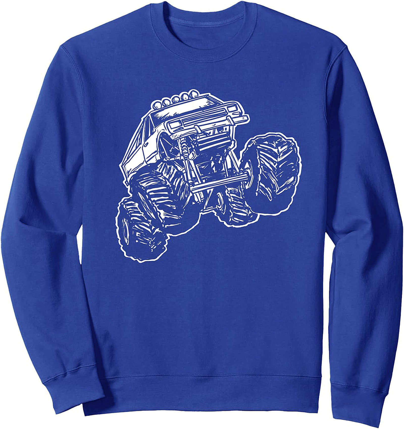 Monster Truck Crewneck Sweatshirt - Off-Road 4x4 Jump Graphic
