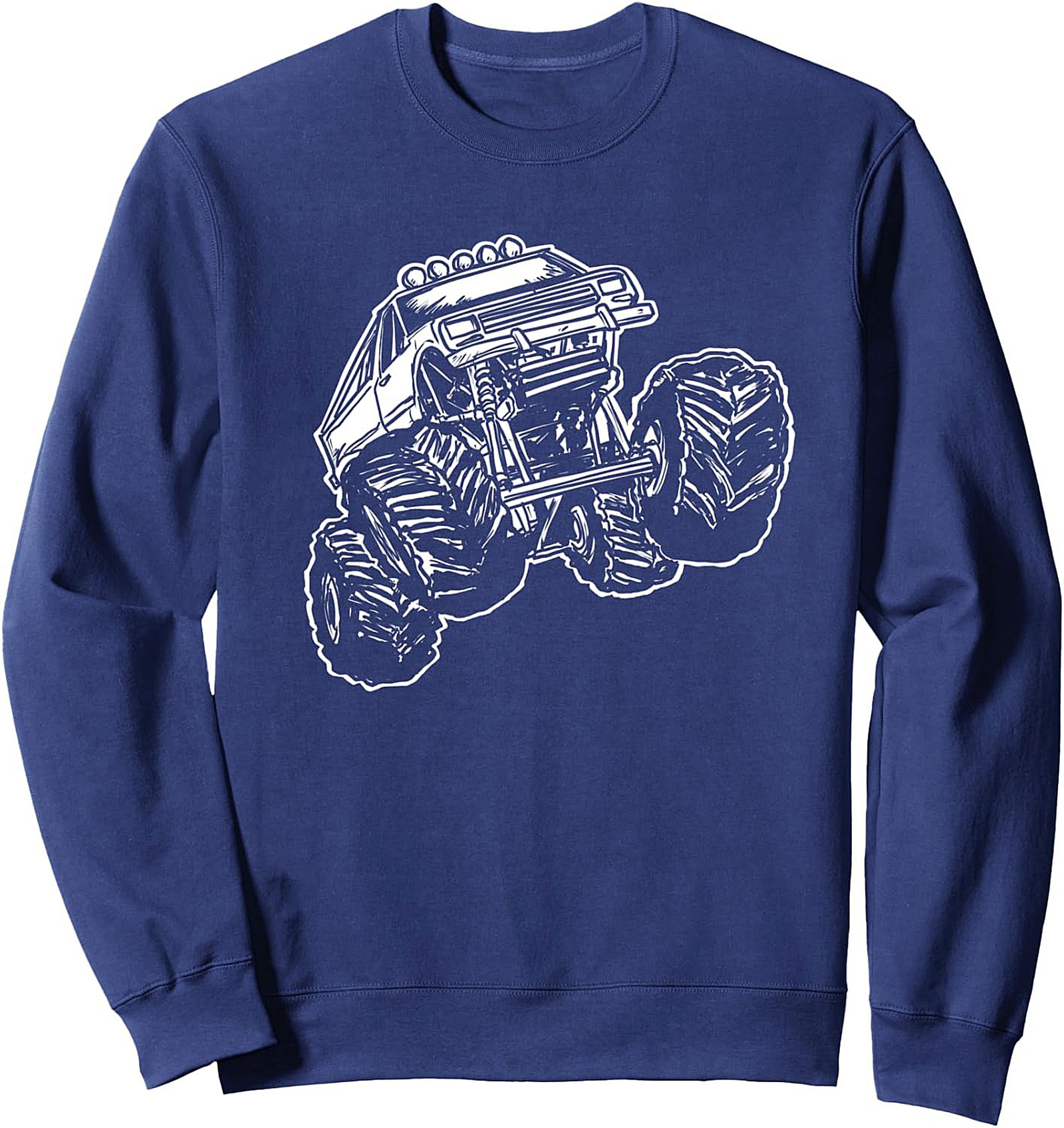 Monster Truck Crewneck Sweatshirt - Off-Road 4x4 Jump Graphic